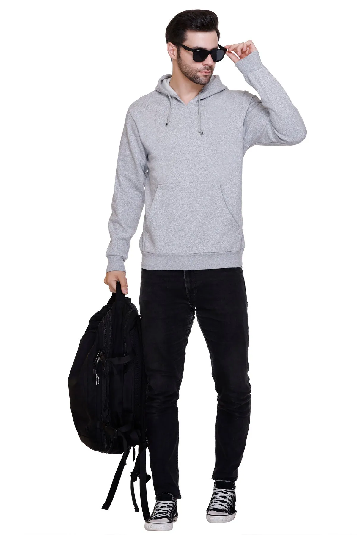 100% Recycle Pullover Hoodie (Grey Melange)