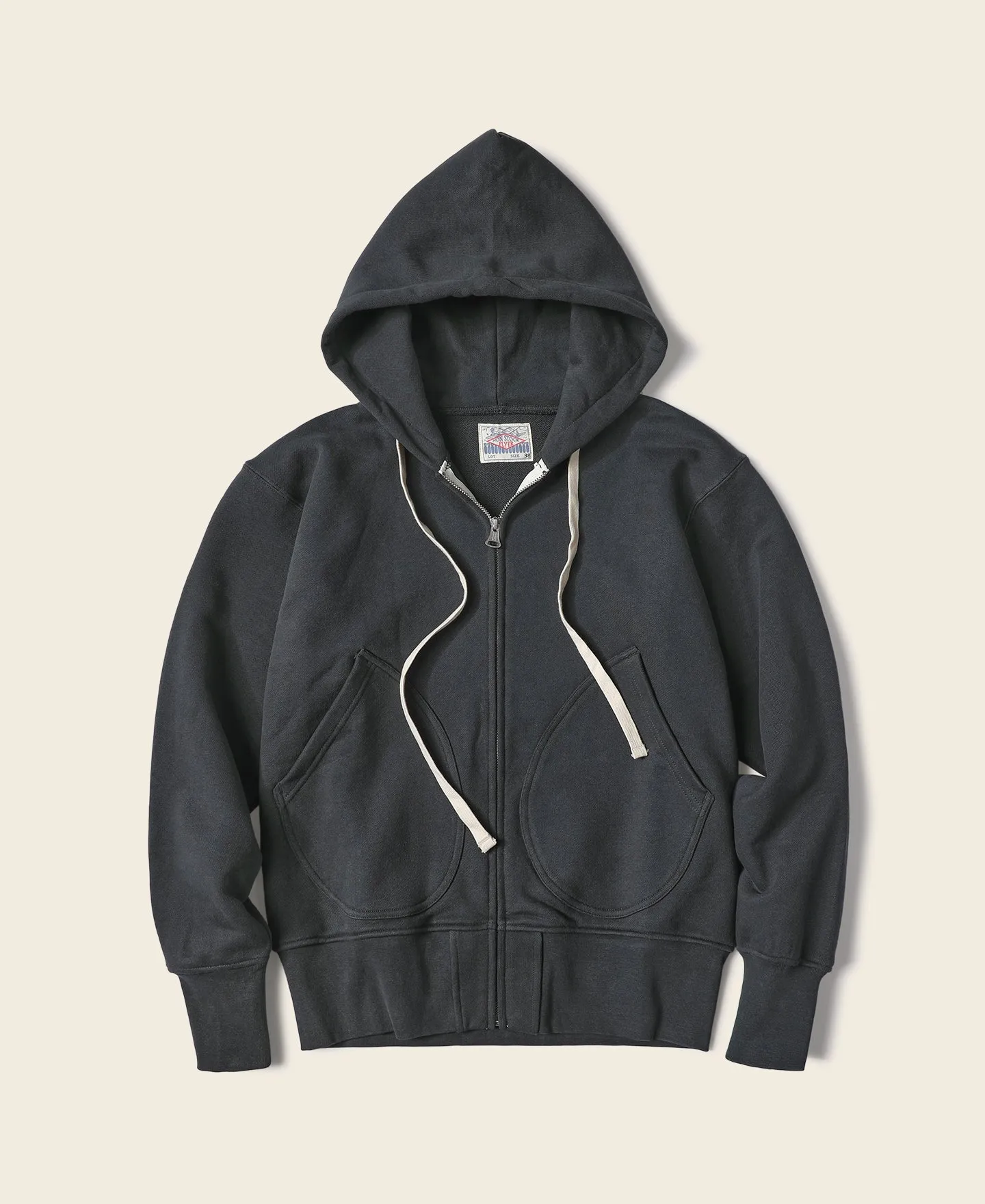 17.5 oz Terry Cloth Full-Zip Hoodie - Black