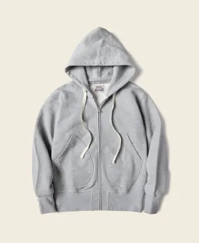 17.5 oz Terry Cloth Full-Zip Hoodie - Gray