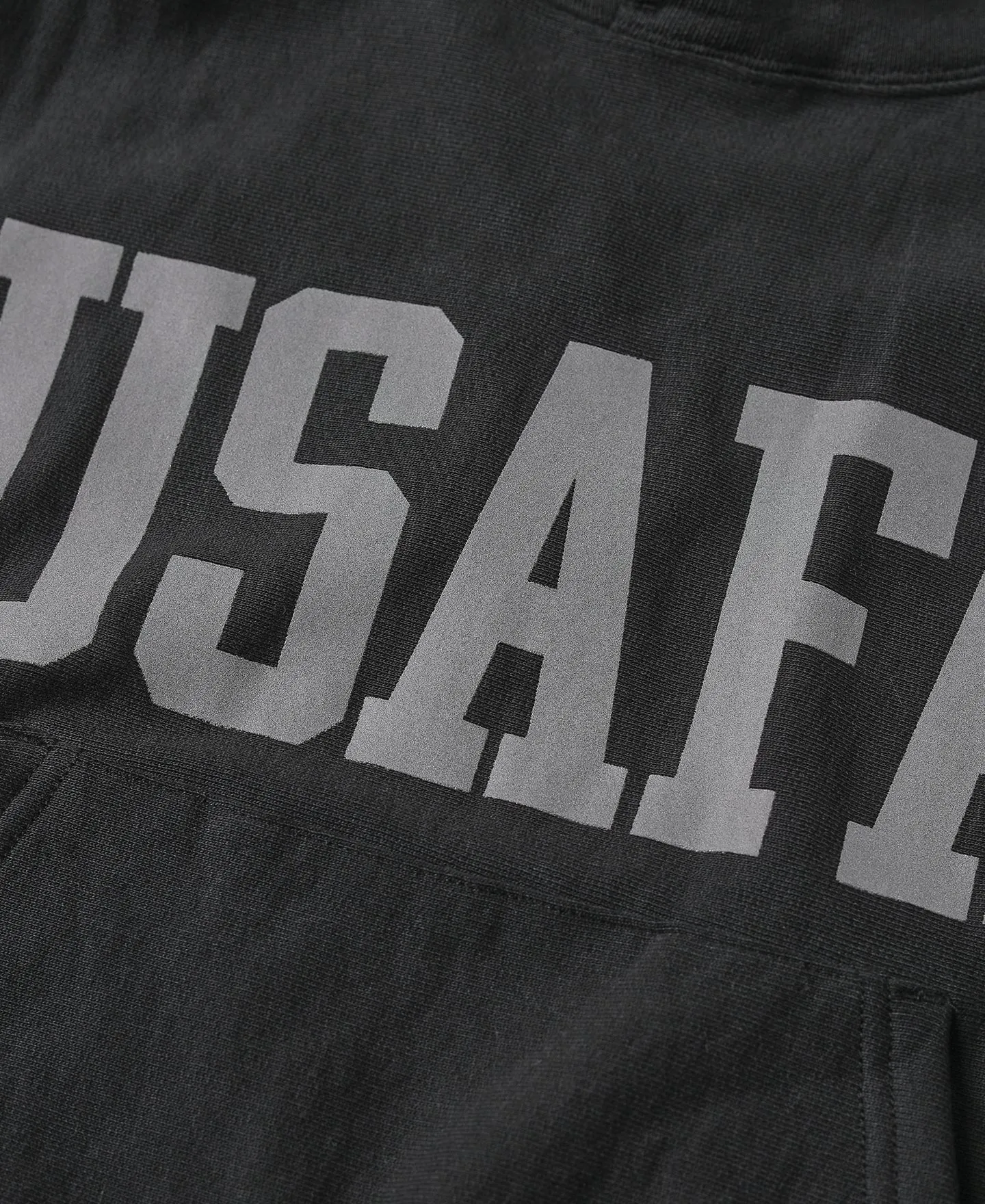 1970s USAFA 18 oz Reverse Weave Hoodie - Black