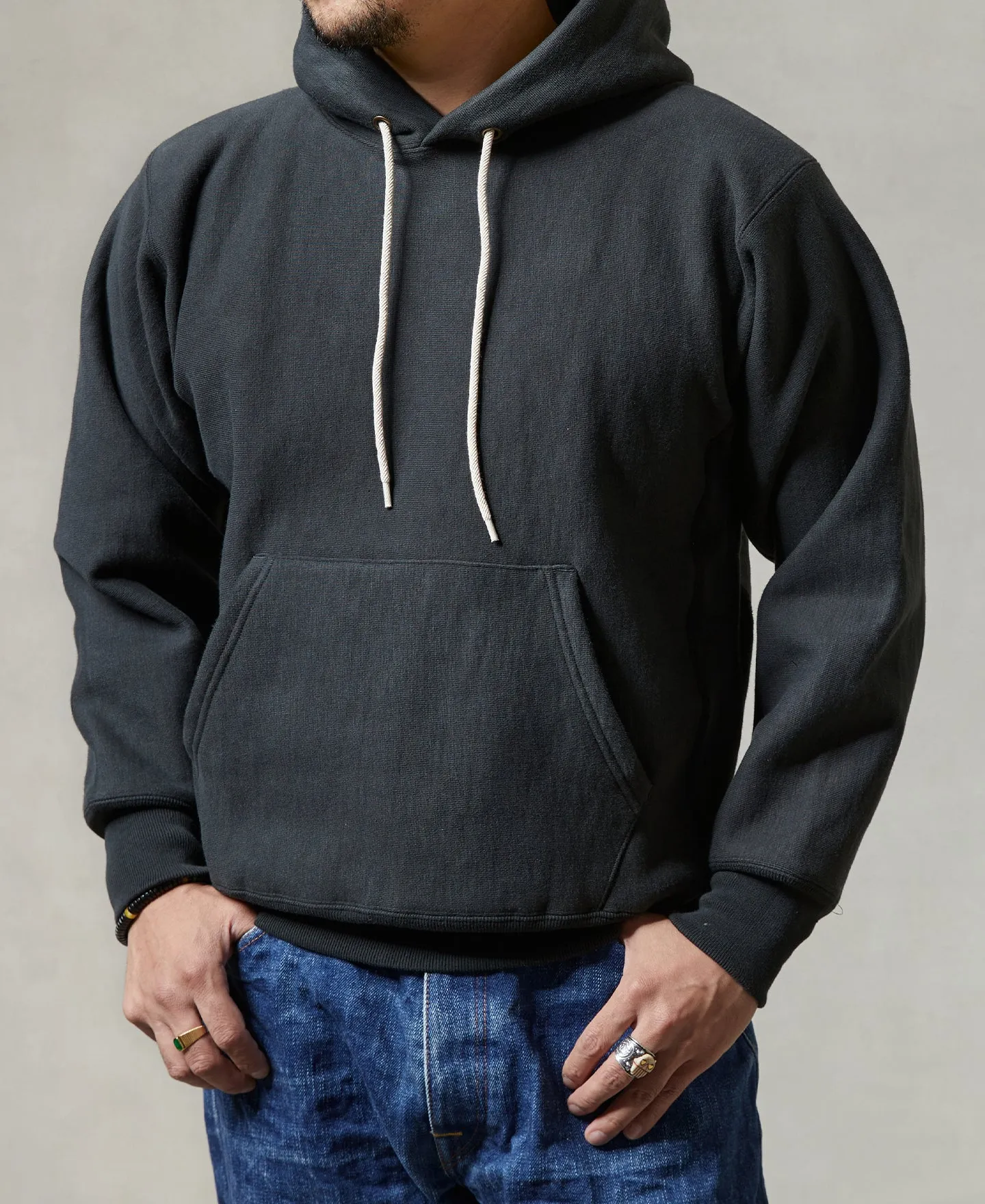 21 oz Military Academy Reverse Weave Hoodie - Black