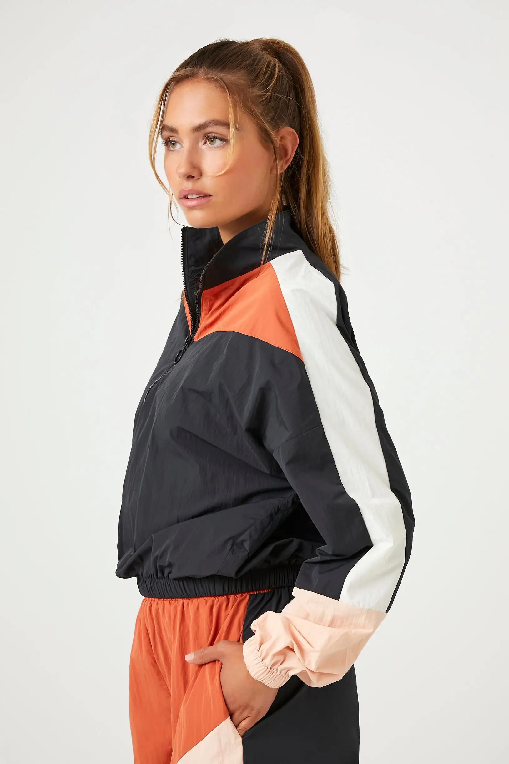 Active Colorblock Half-Zip Jacket