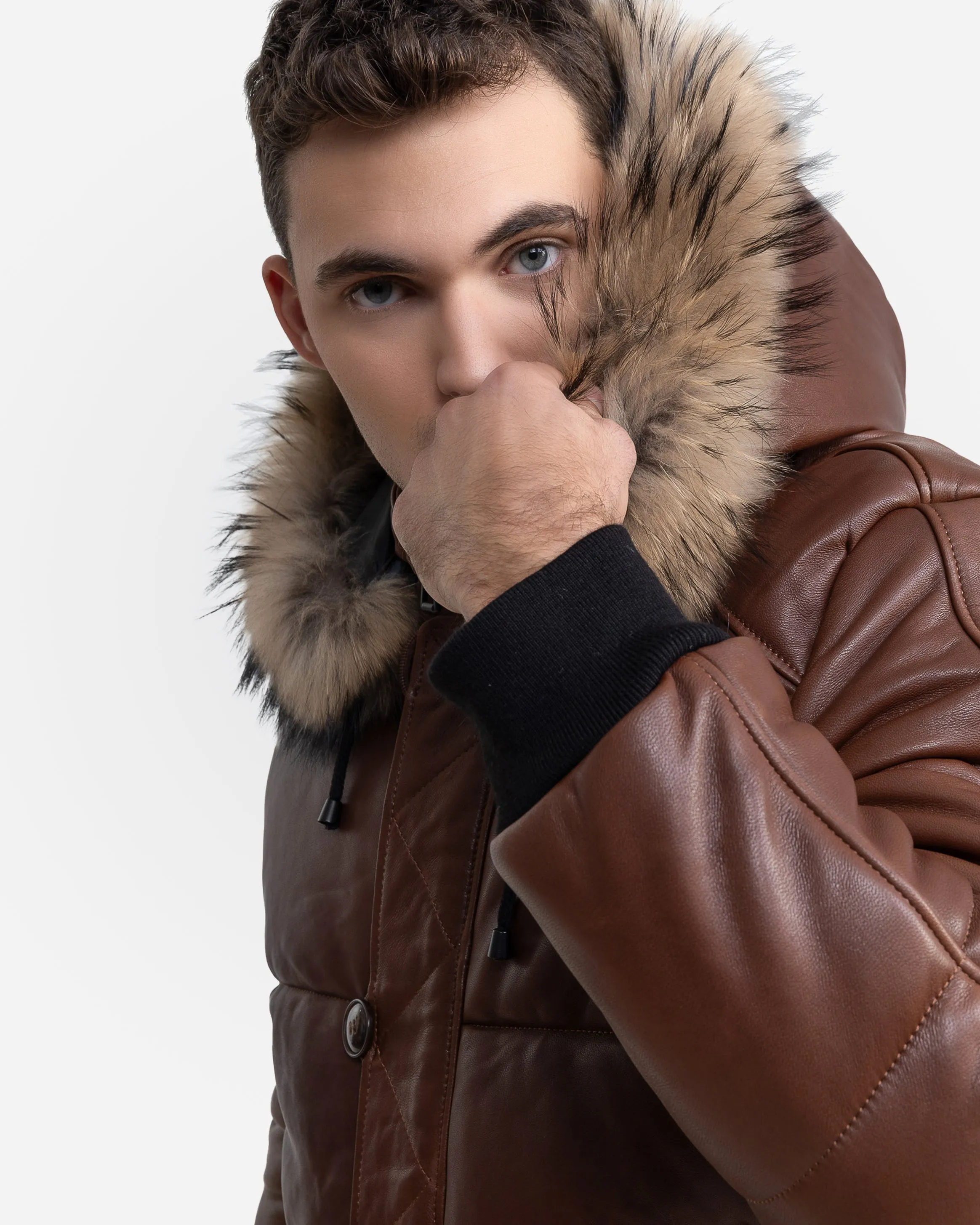 Arctic Leather Coat With Natural Fur