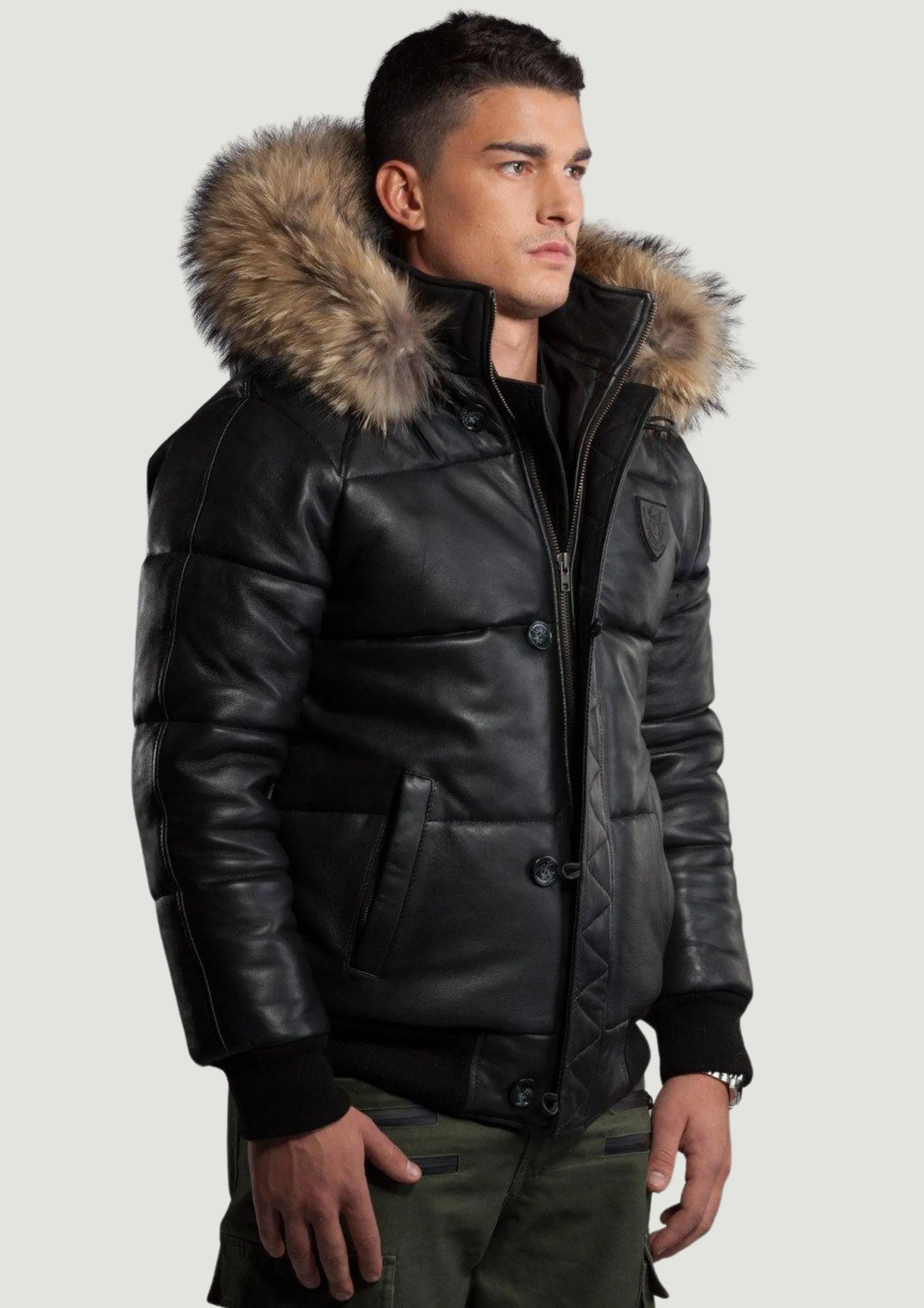 Arctic Leather Coat With Natural Fur