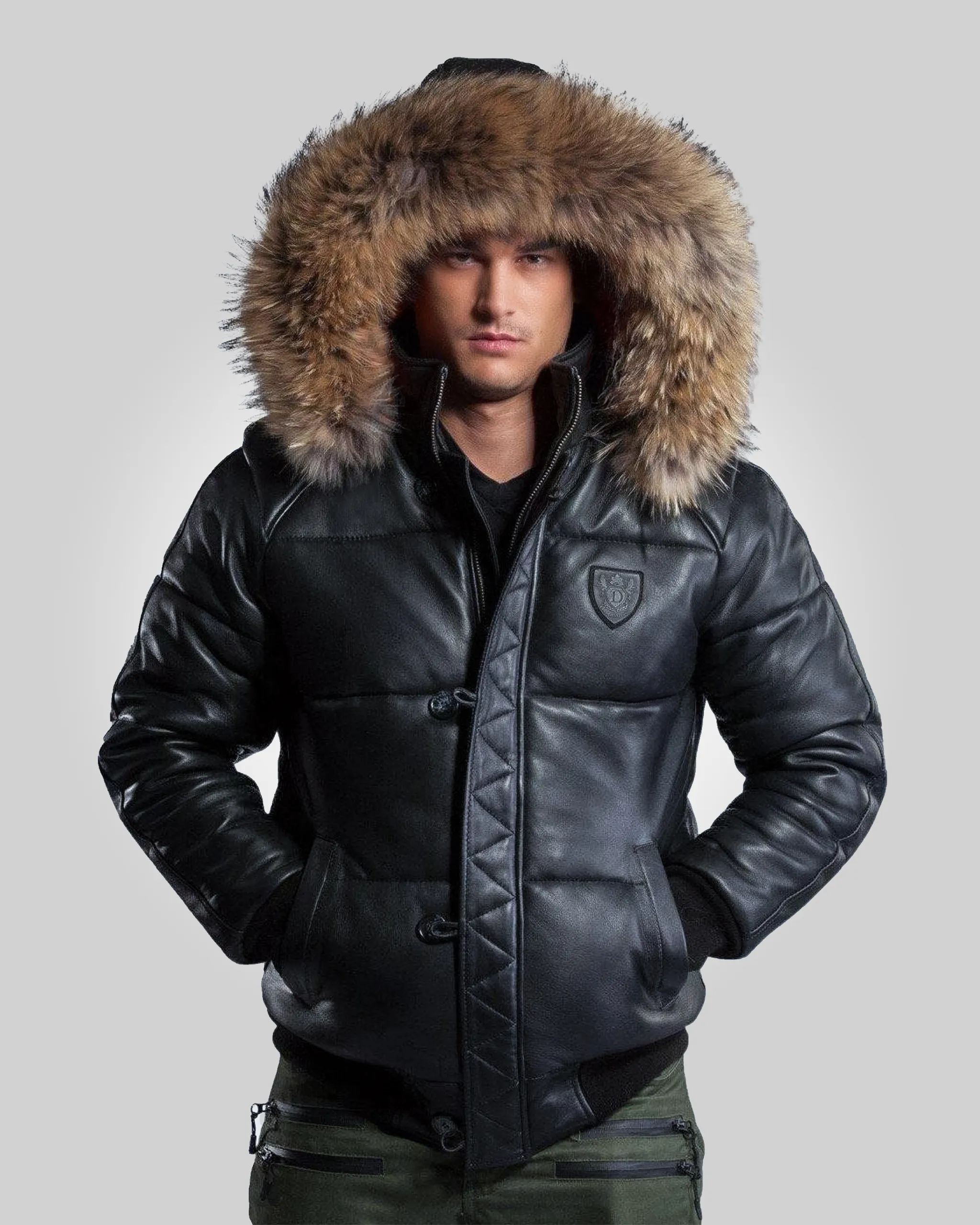 Arctic Leather Coat With Natural Fur