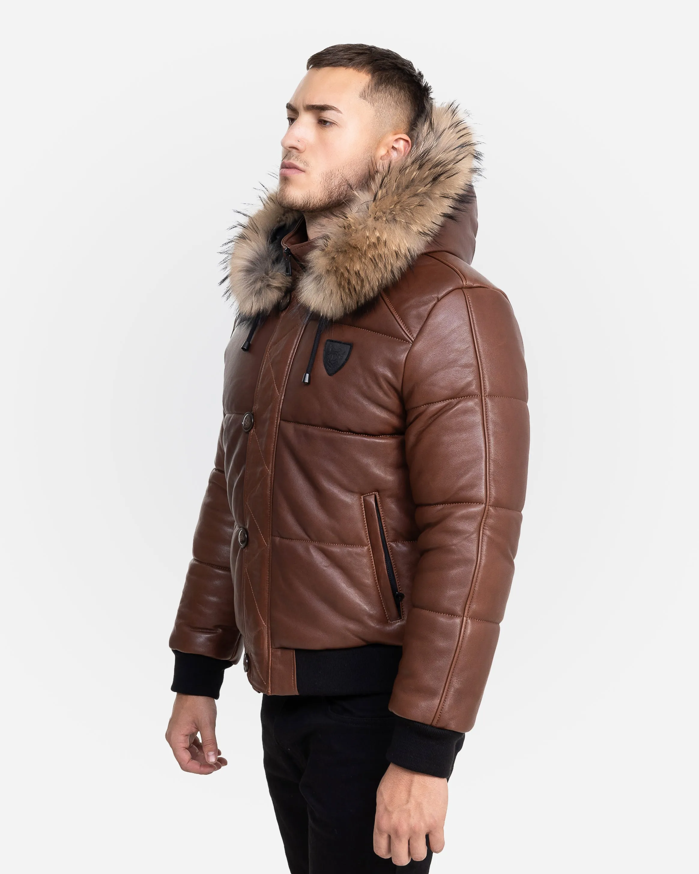 Arctic Leather Coat With Natural Fur