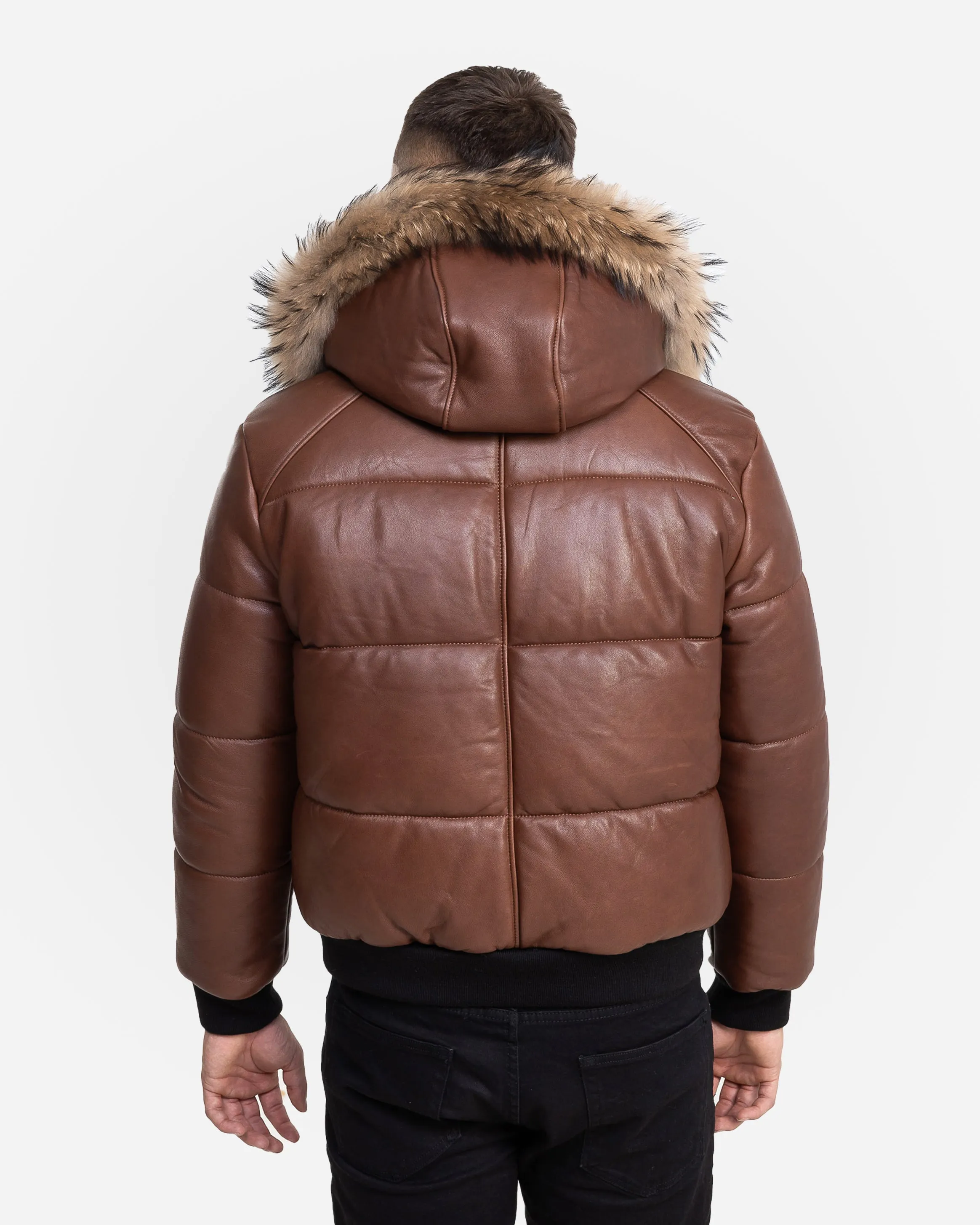 Arctic Leather Coat With Natural Fur