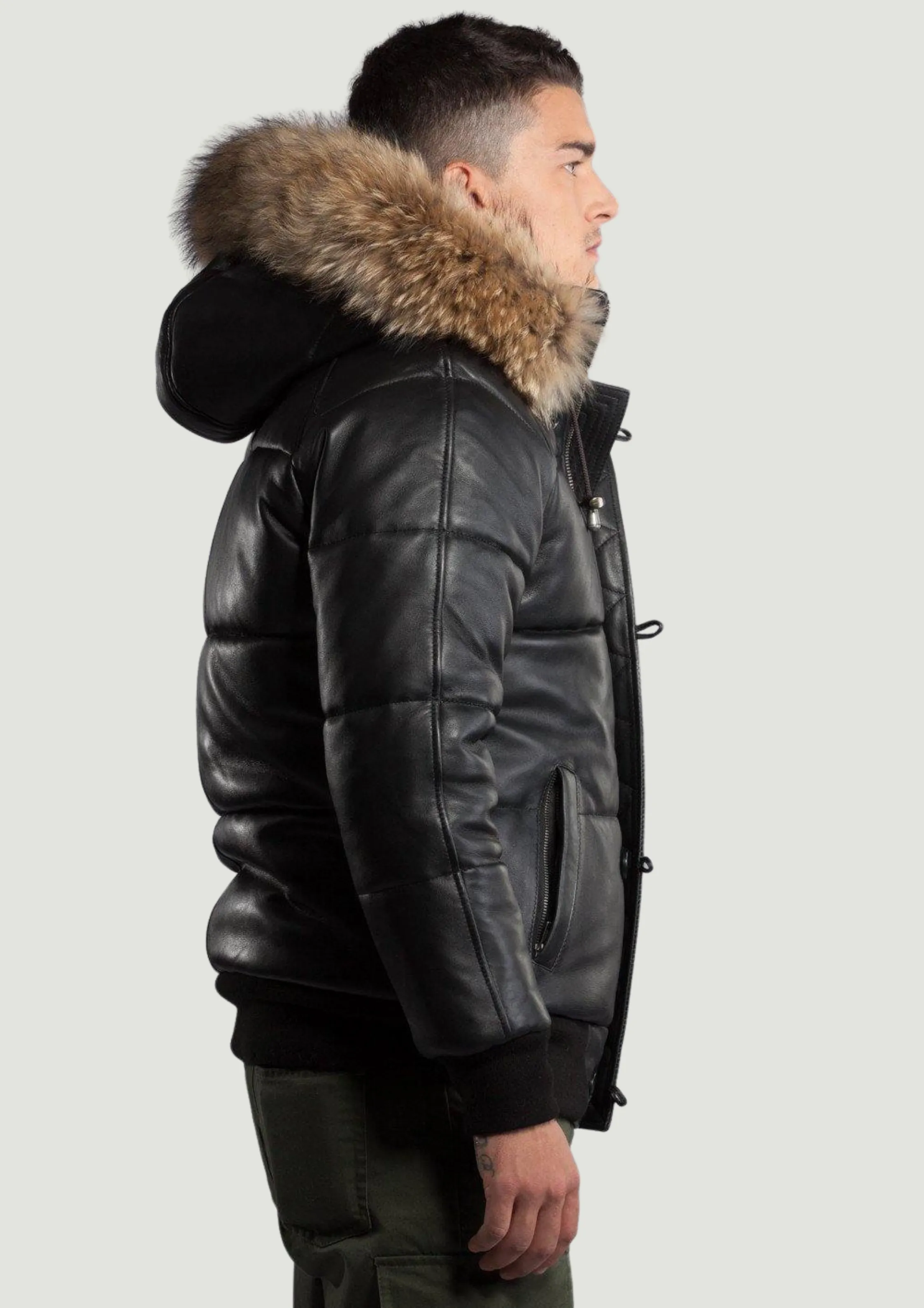 Arctic Winter Leather Coat With Natural Fur