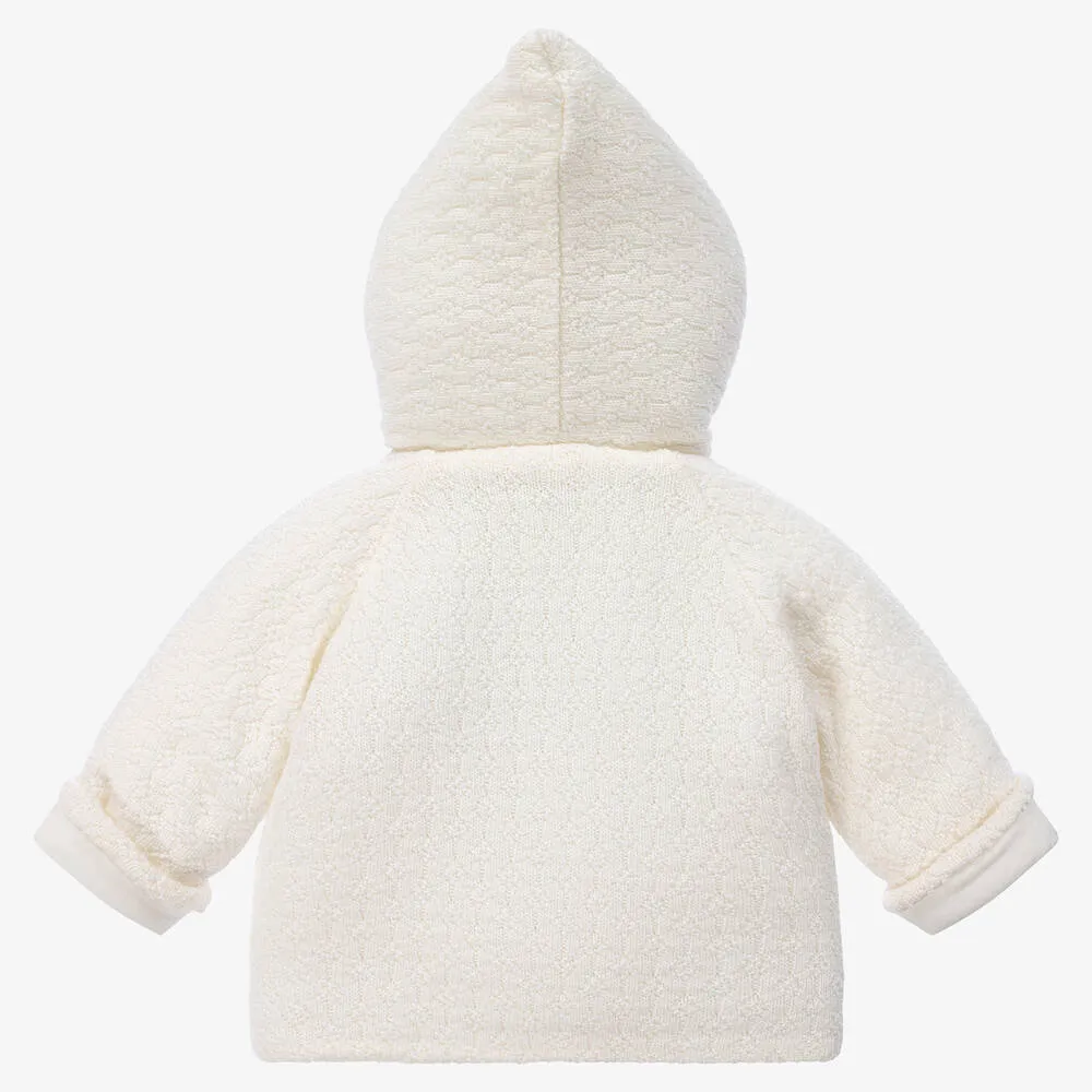 Baby Ivory Hooded Wool Jacket