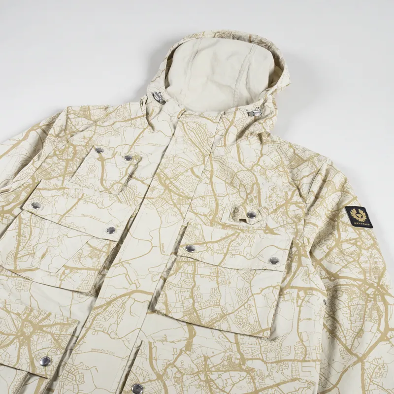 Belstaff Castmaster Map Parka Shell Jacket Dark Sandstone