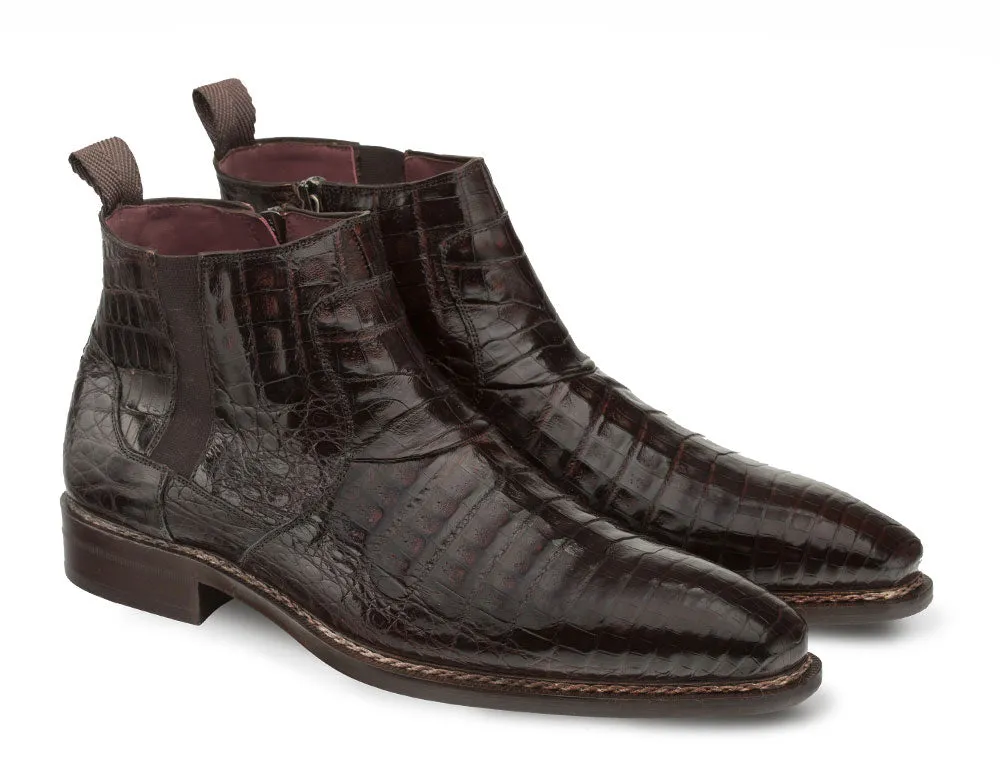 Blackmore Crocodile Slip-On Boot Brown