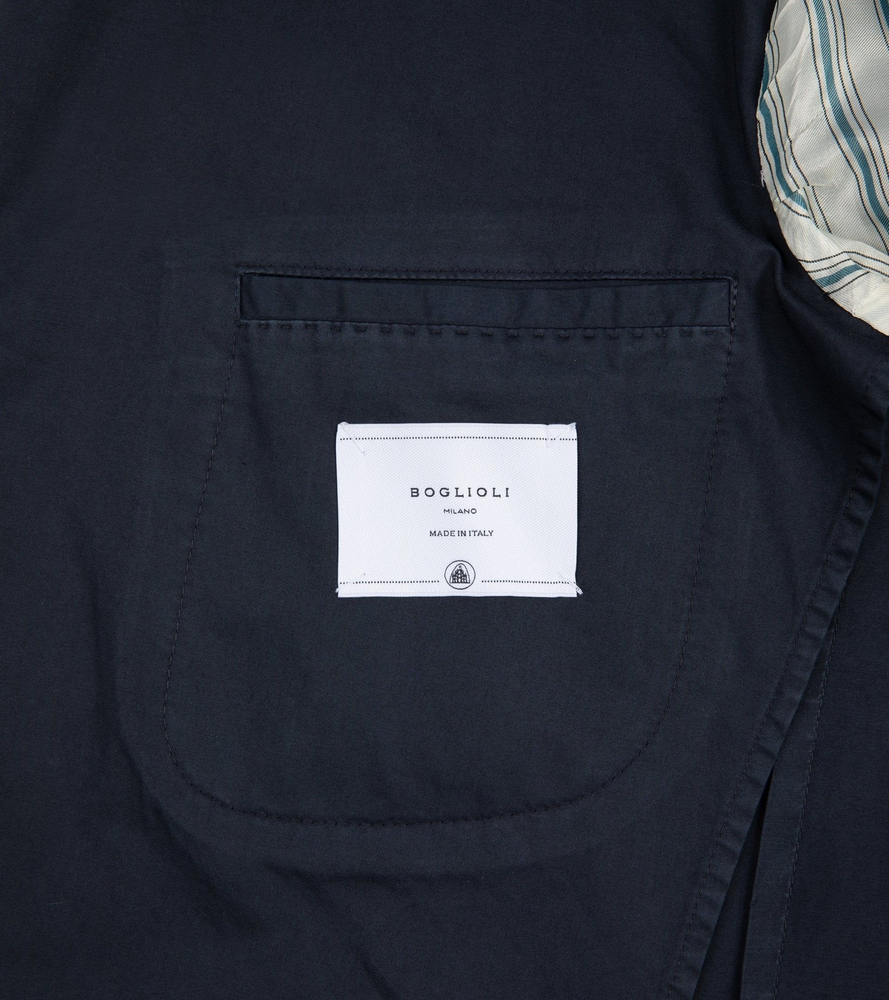 Boglioli Garment Dyed Cotton Linen K Jacket: Navy