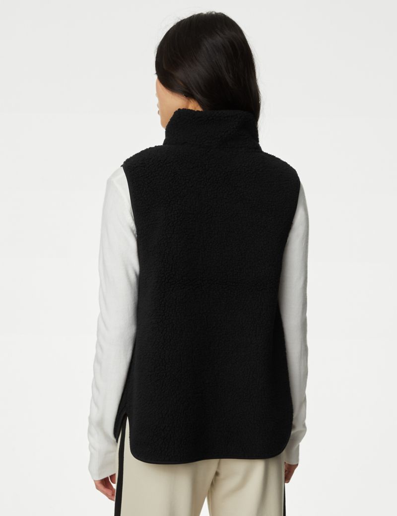 Borg Textured Funnel Neck Gilet