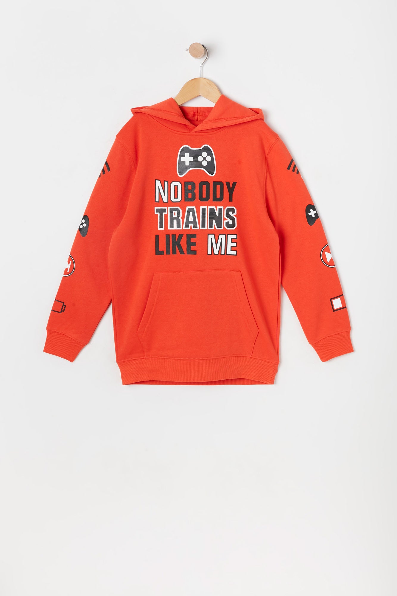 Boys Nobody Trains Like Me Graphic Fleece Hoodie