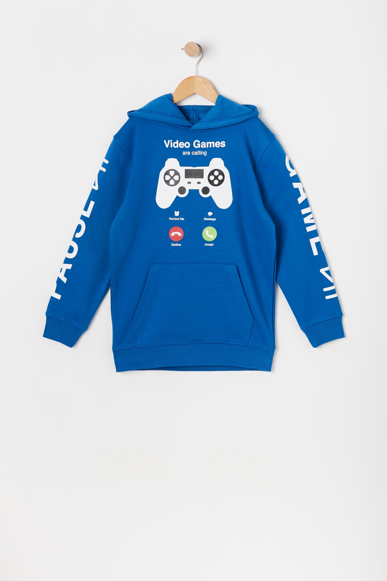 Boys Video Games Calling Graphic Fleece Hoodie