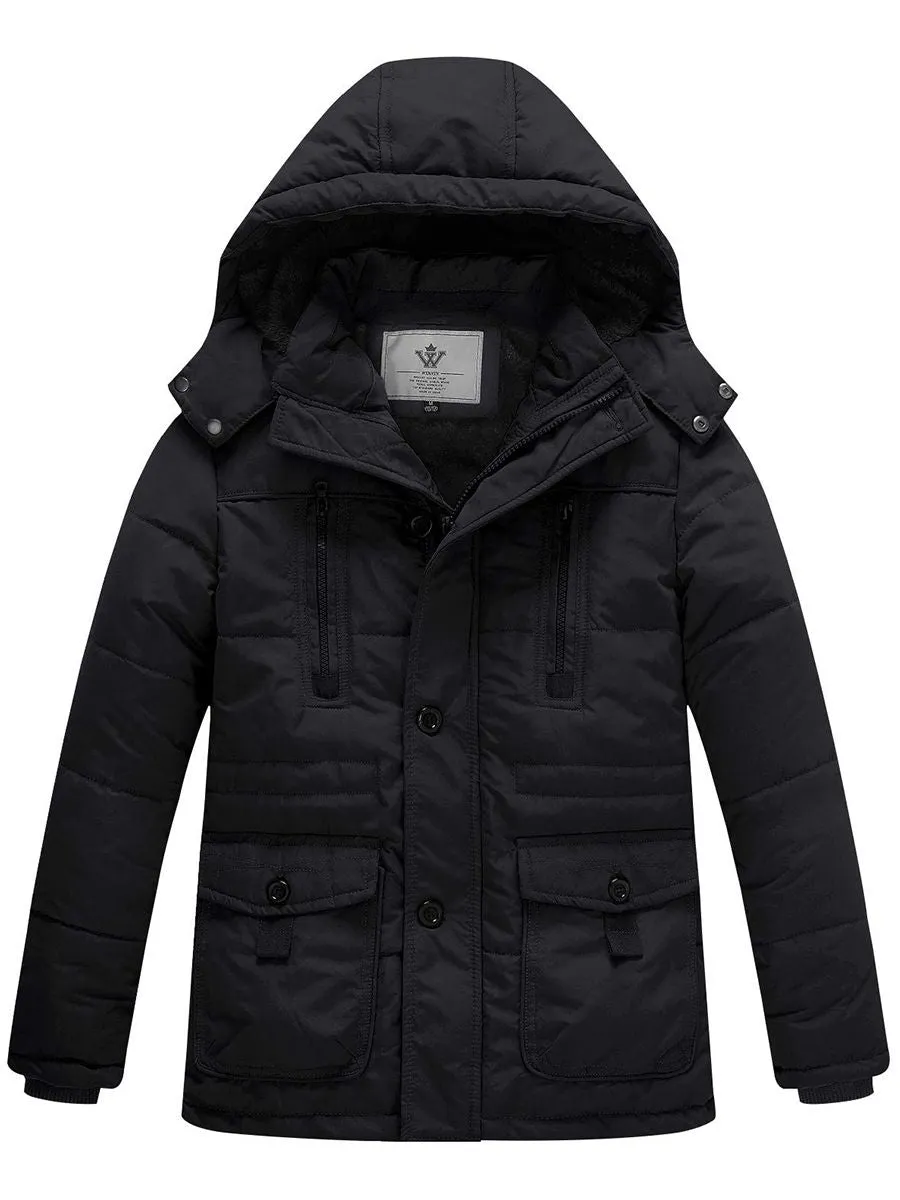 Boy's Winter Warm Padded Puffer Coat Thicken Parka Jacket