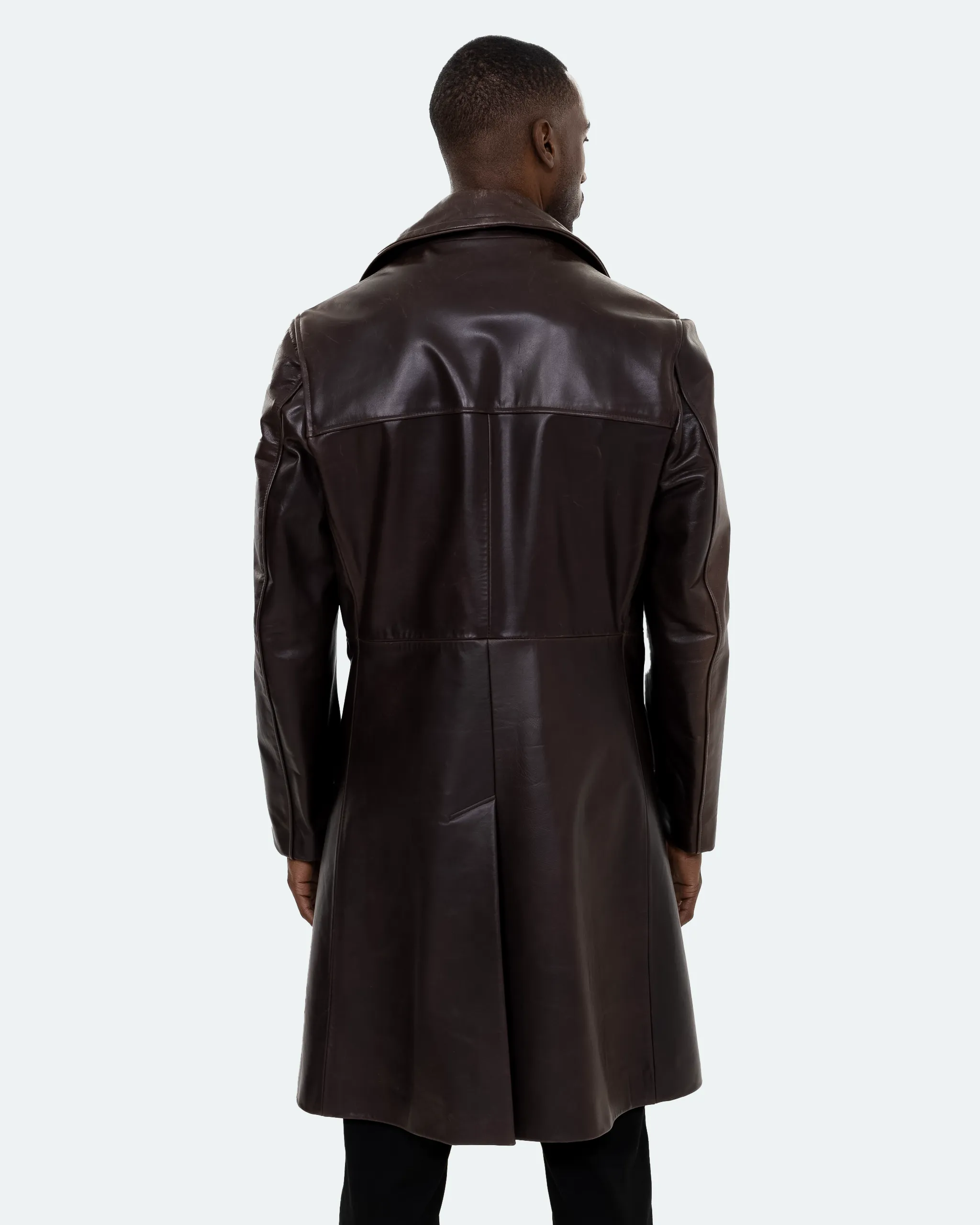 Bryson Leather Trench Coat