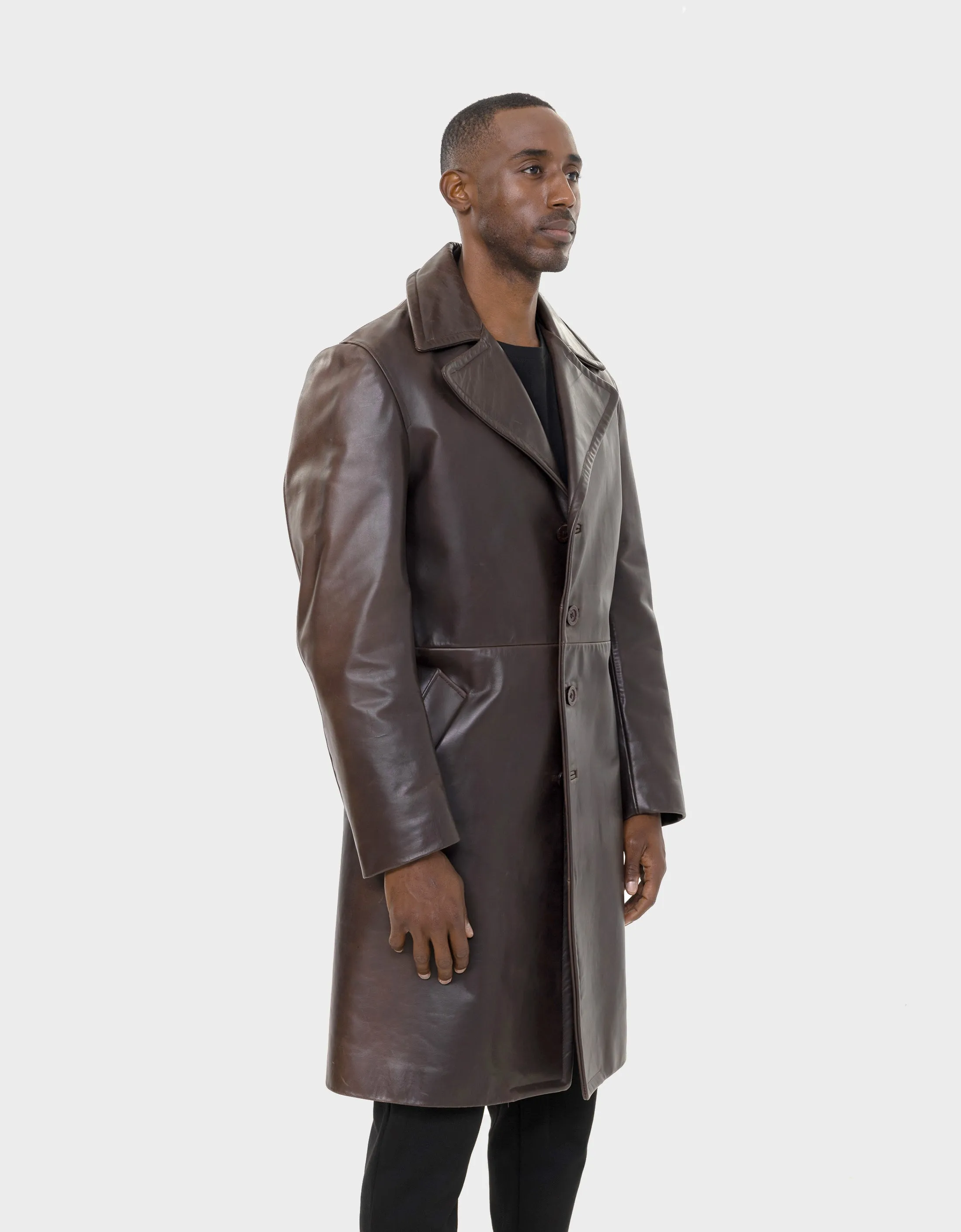 Bryson Leather Trench Coat