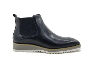 Burnished Calfskin Slip-On Boot Black