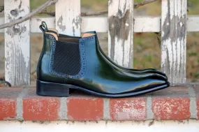 Burnished Calfskin Slip-On Boot Emerald