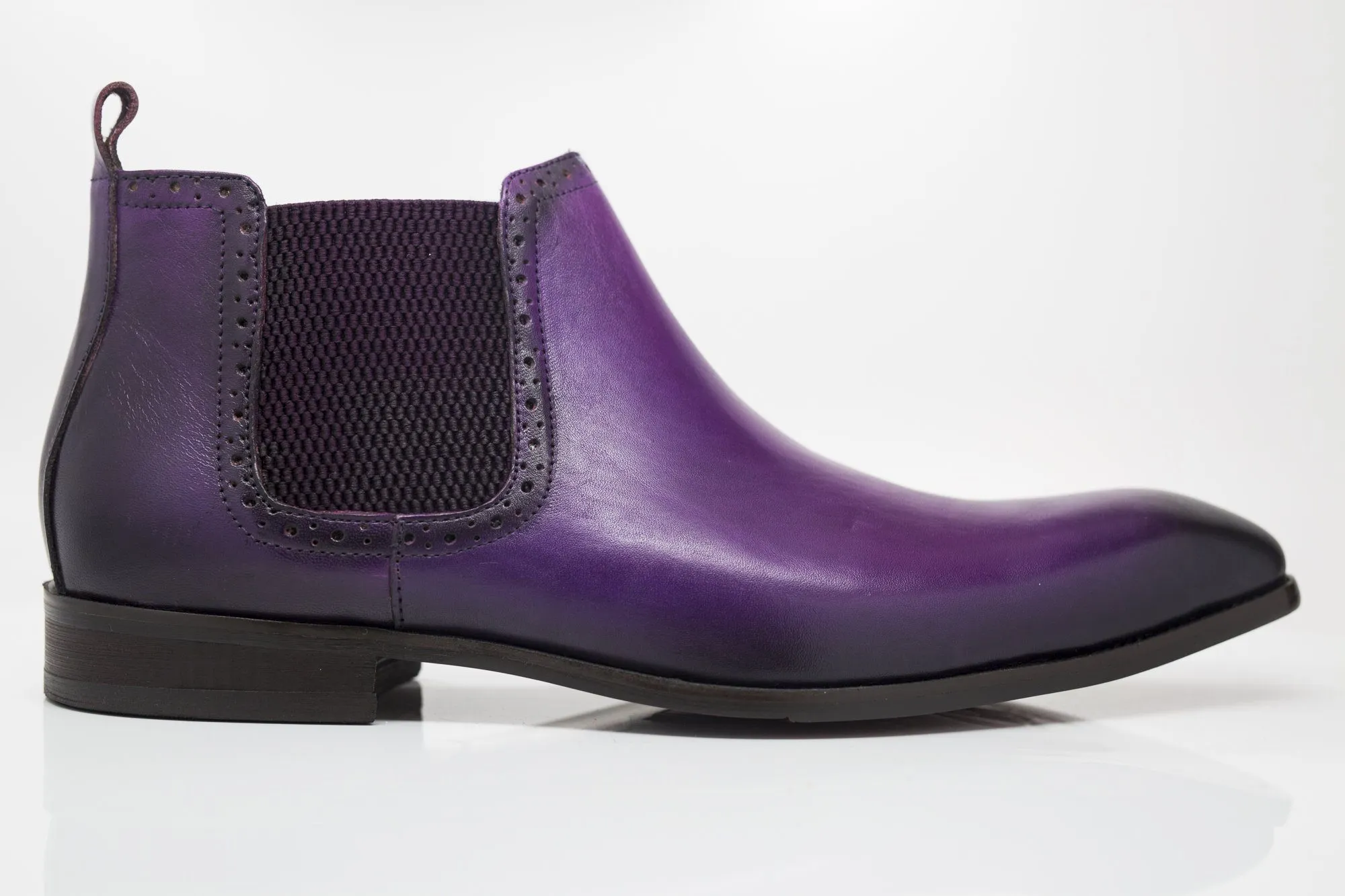 Burnished Calfskin Slip-On Boot Purple