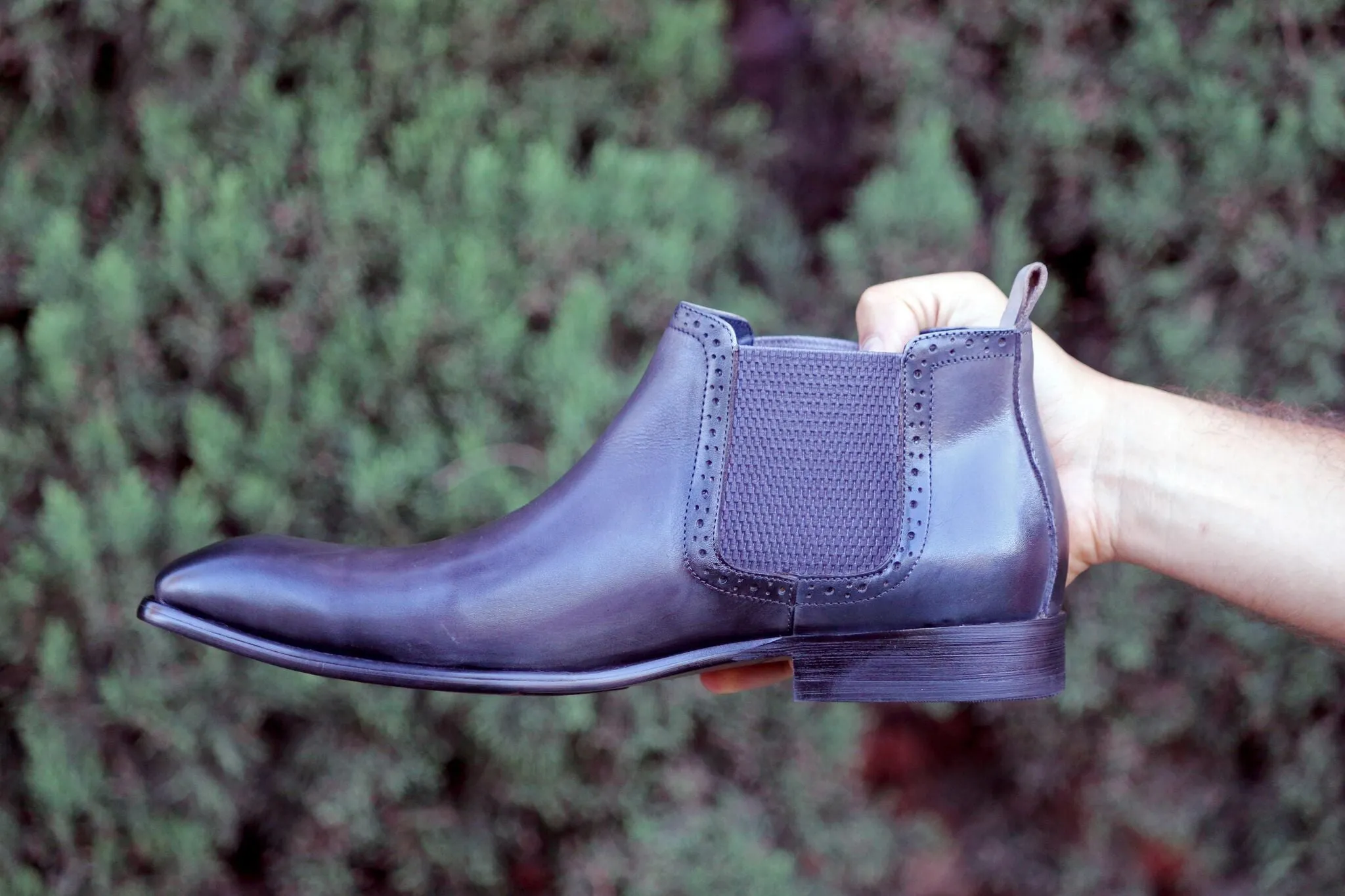 Burnished Calfskin Slip-On Boot Purple