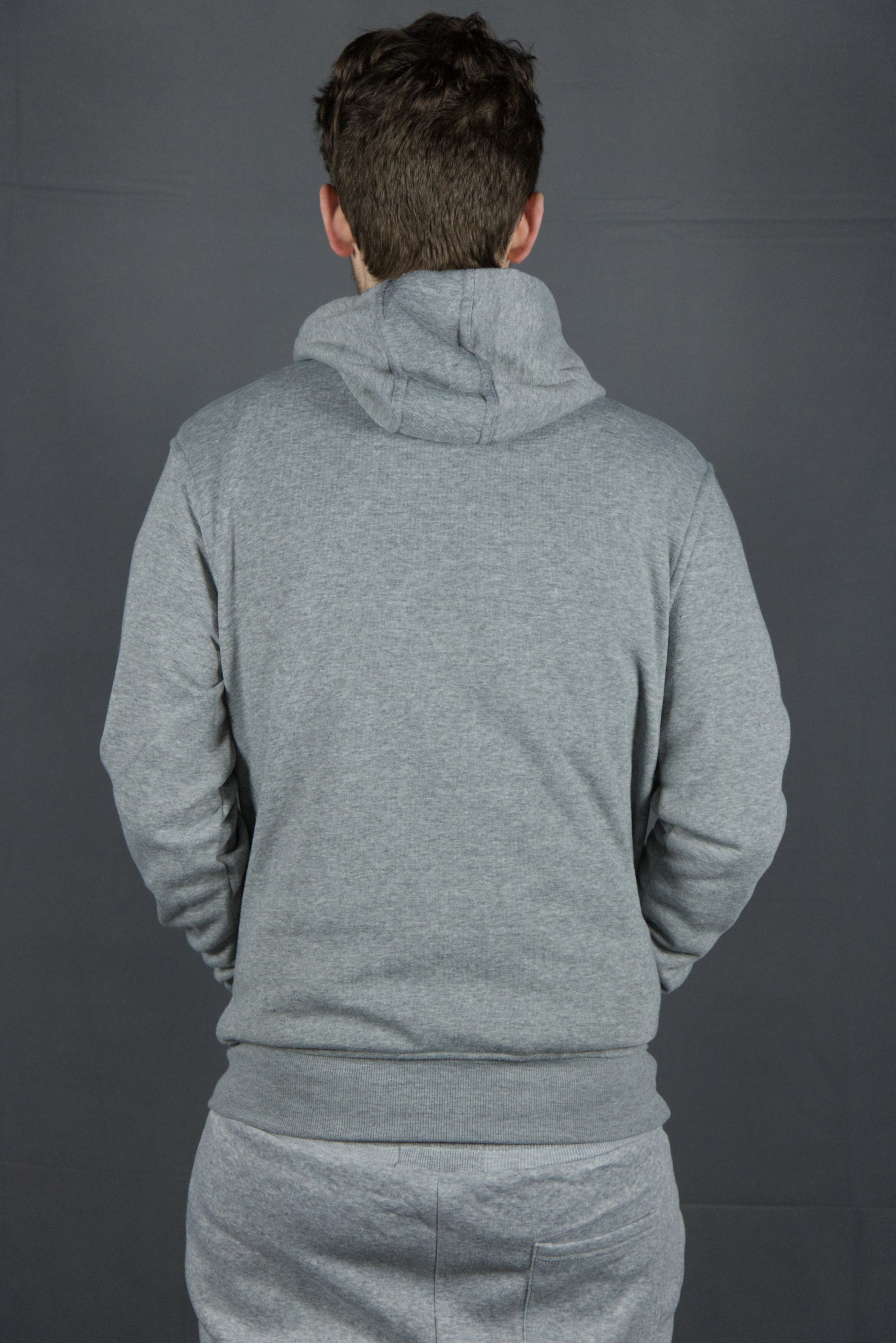 Classic Fleece Heather Gray Pullover Hoodie | Heather Grey Men's Basic Hooded Sweatshirt