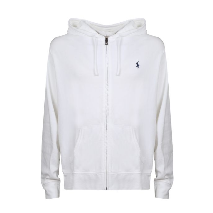 COTTON ZIP HOODIE Man White