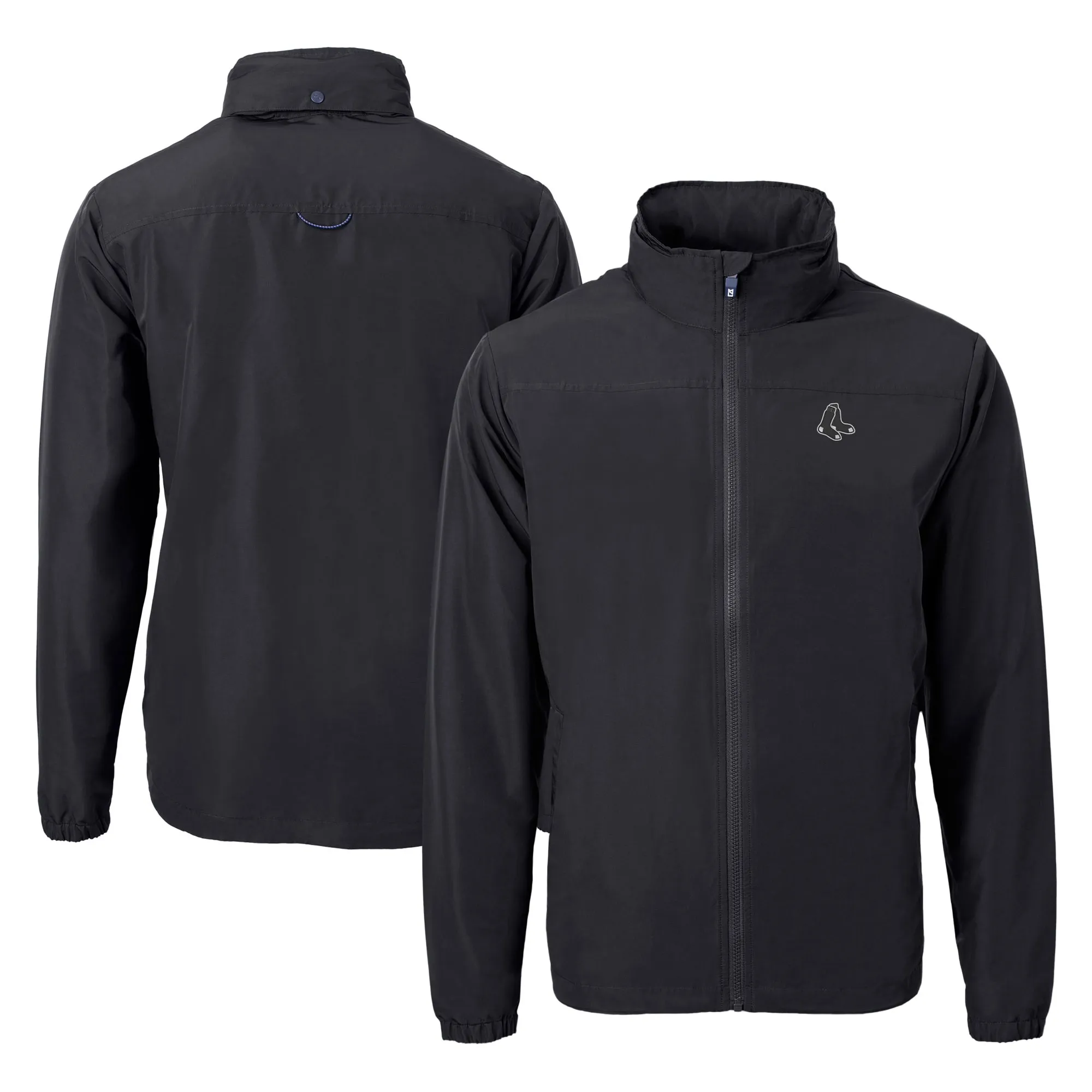 Cutter & Buck Boston Red Sox Black Big & Tall Charter Eco Knit Recycled Full-Zip Jacket