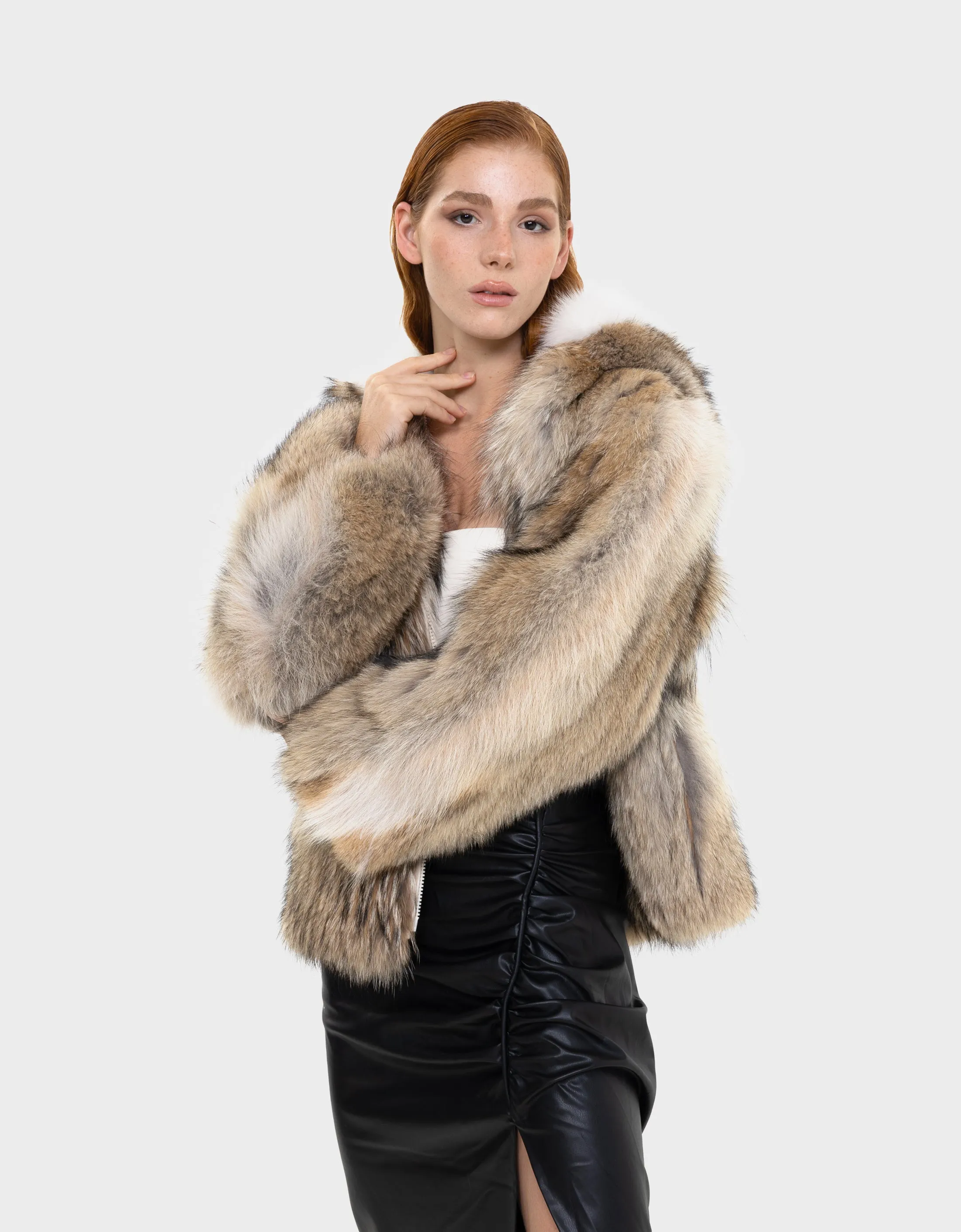 Evelyn Natural Fur Coat