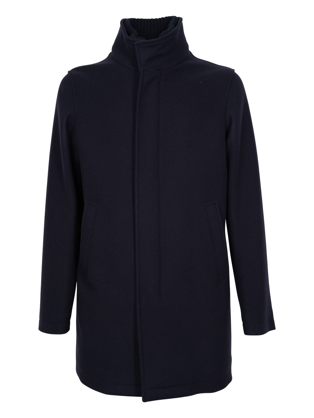 Herno High-Neck Single-Breasted Coat