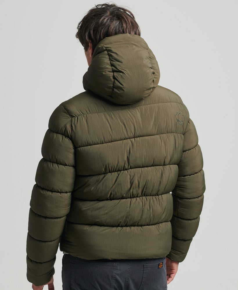 Hooded XPD Sports Puffer Jacket | Washed Khaki