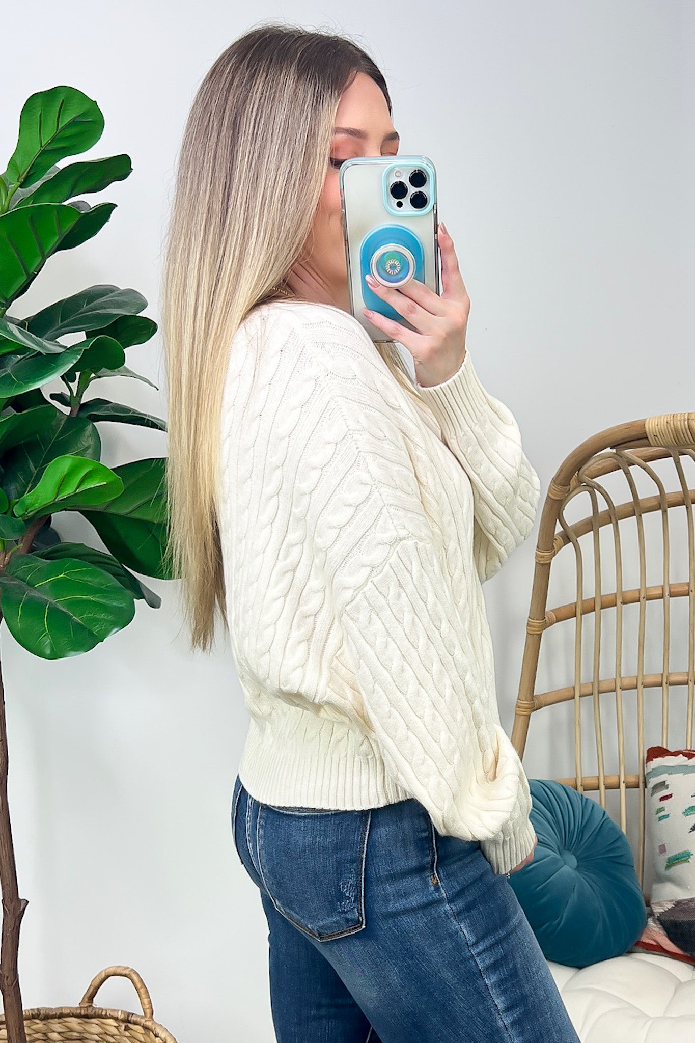 Jesslynn Cable Knit Pullover Crewneck Sweater - FINAL SALE