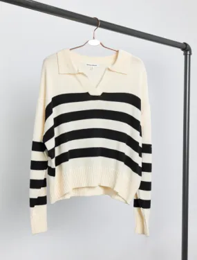 JOHNNY COLLAR STRIPED SWEATER