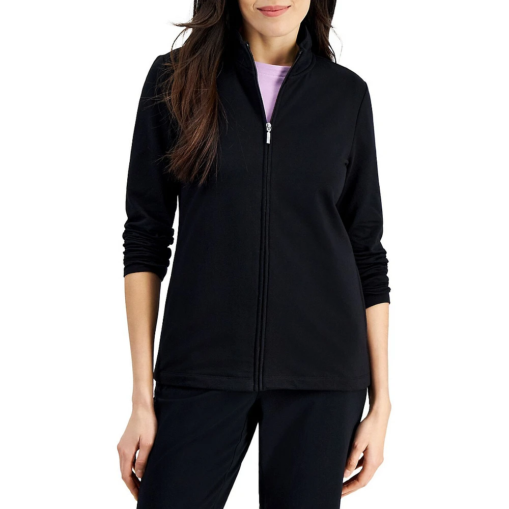 Karen Scott Front-Zip Jacket