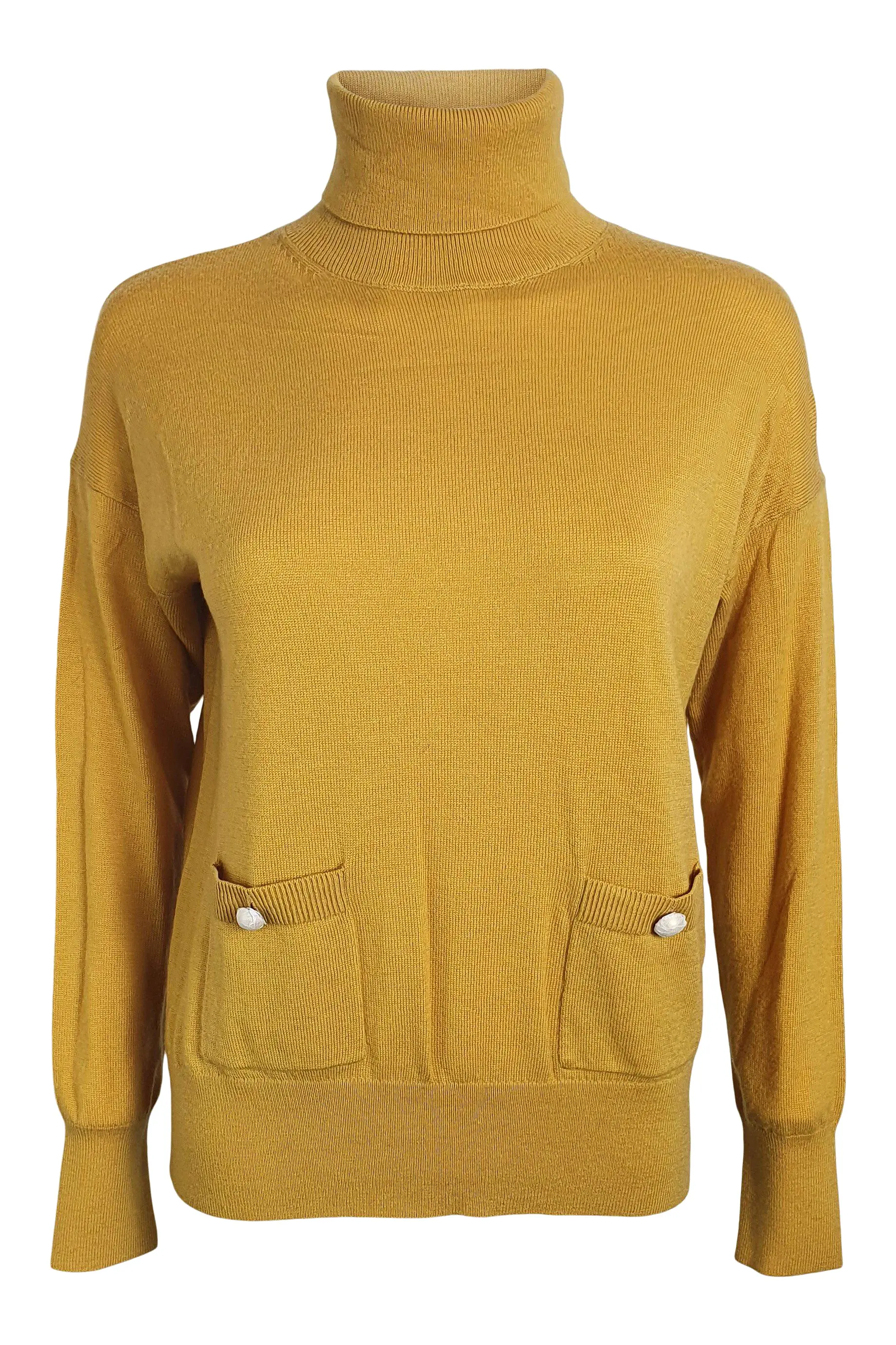 KATE SPADE Yellow Broome Street Turtle Neck Sweater (XS | UK 08)