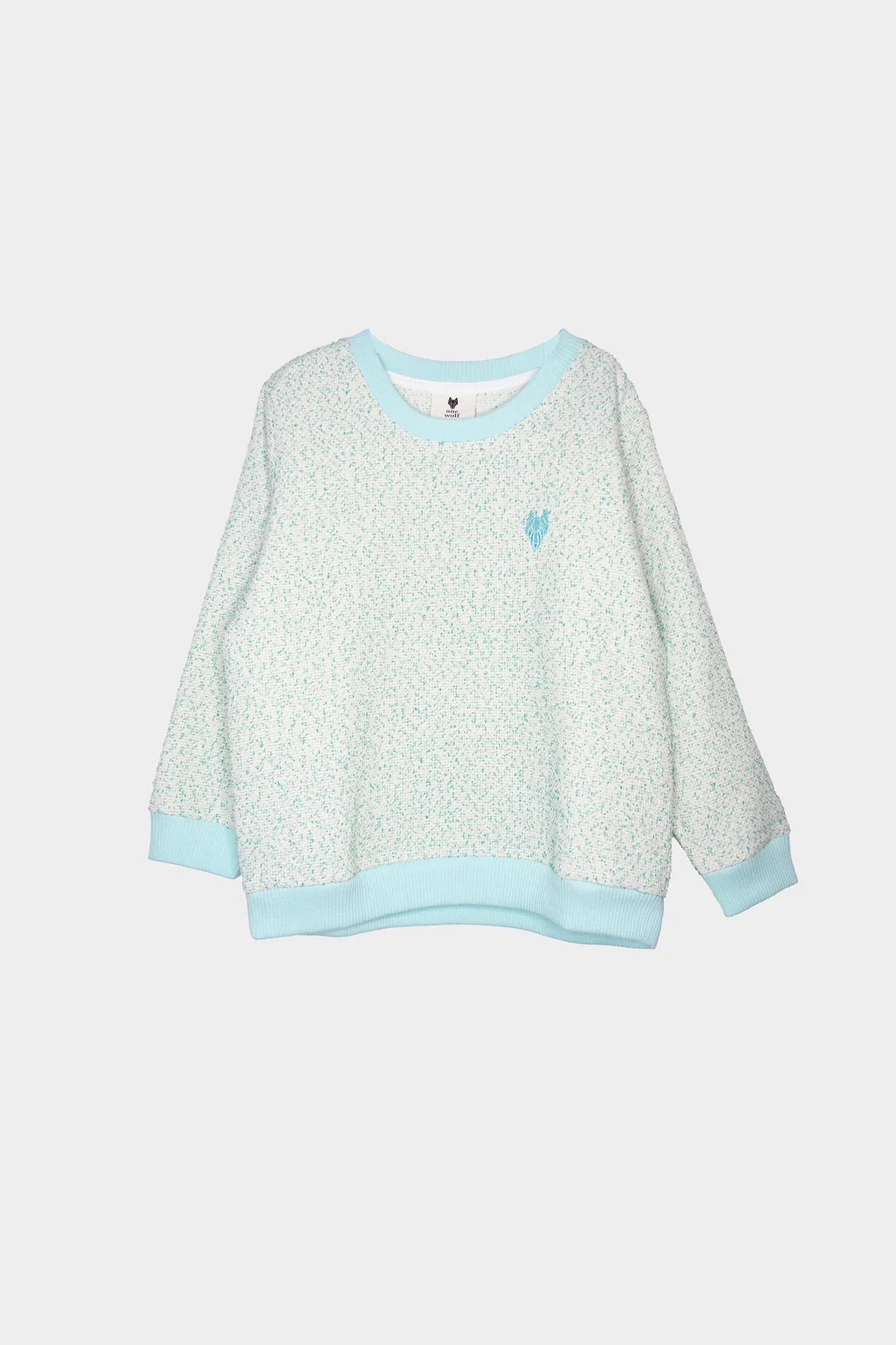 Kid’s One Wolf sweater turquoise - not brushed