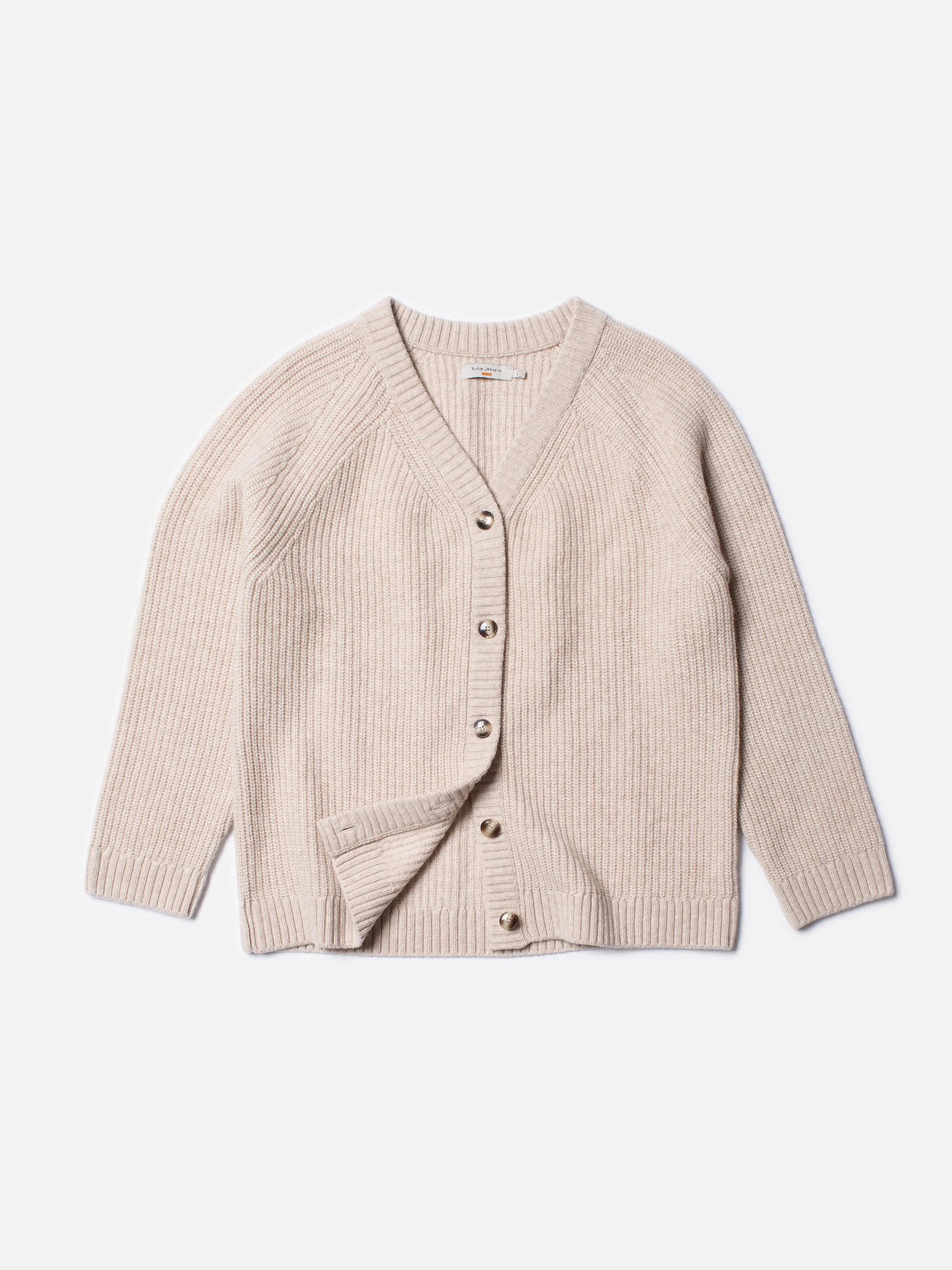 Kristina Rib Knit Cardigan Oat