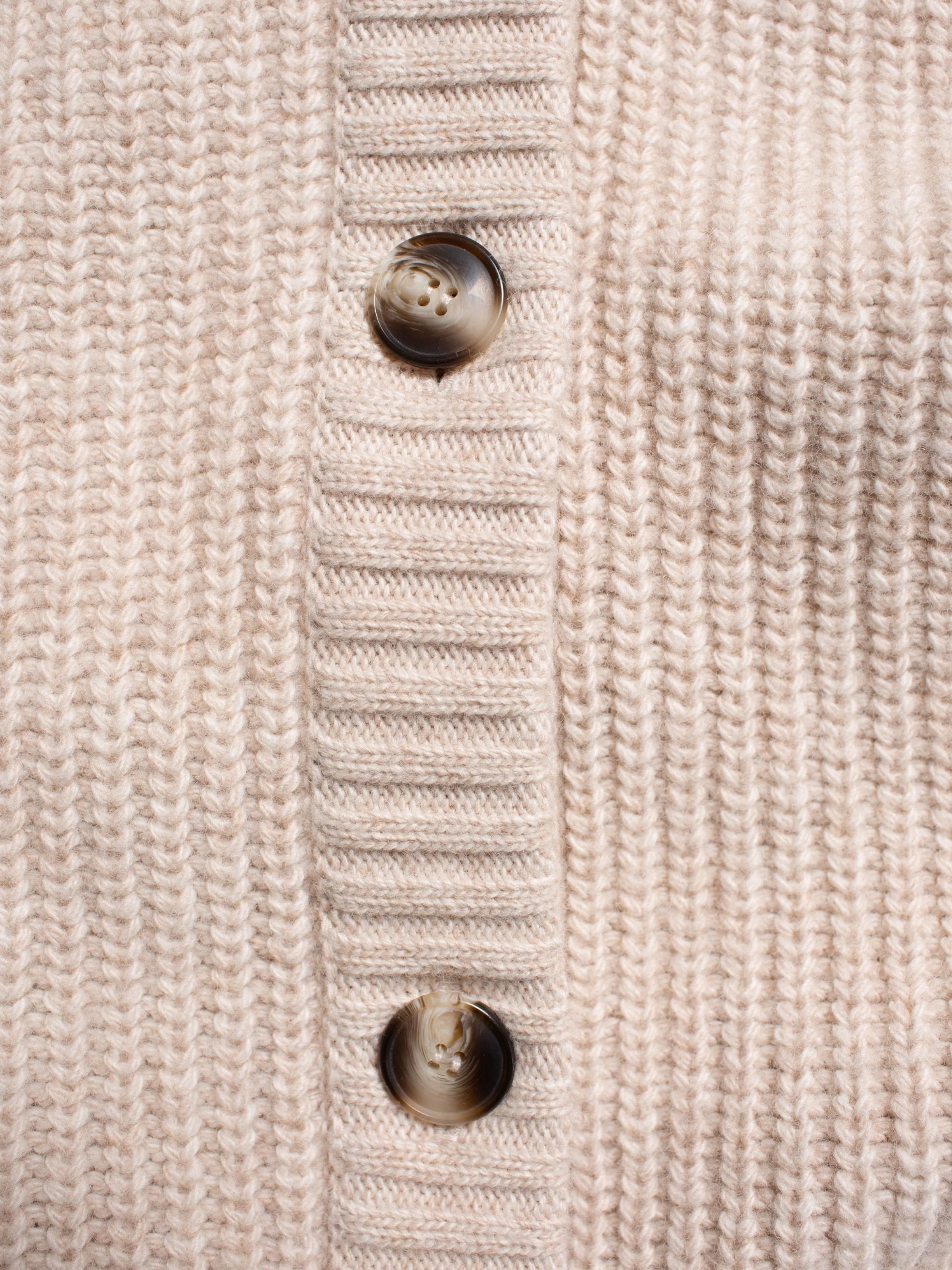 Kristina Rib Knit Cardigan Oat