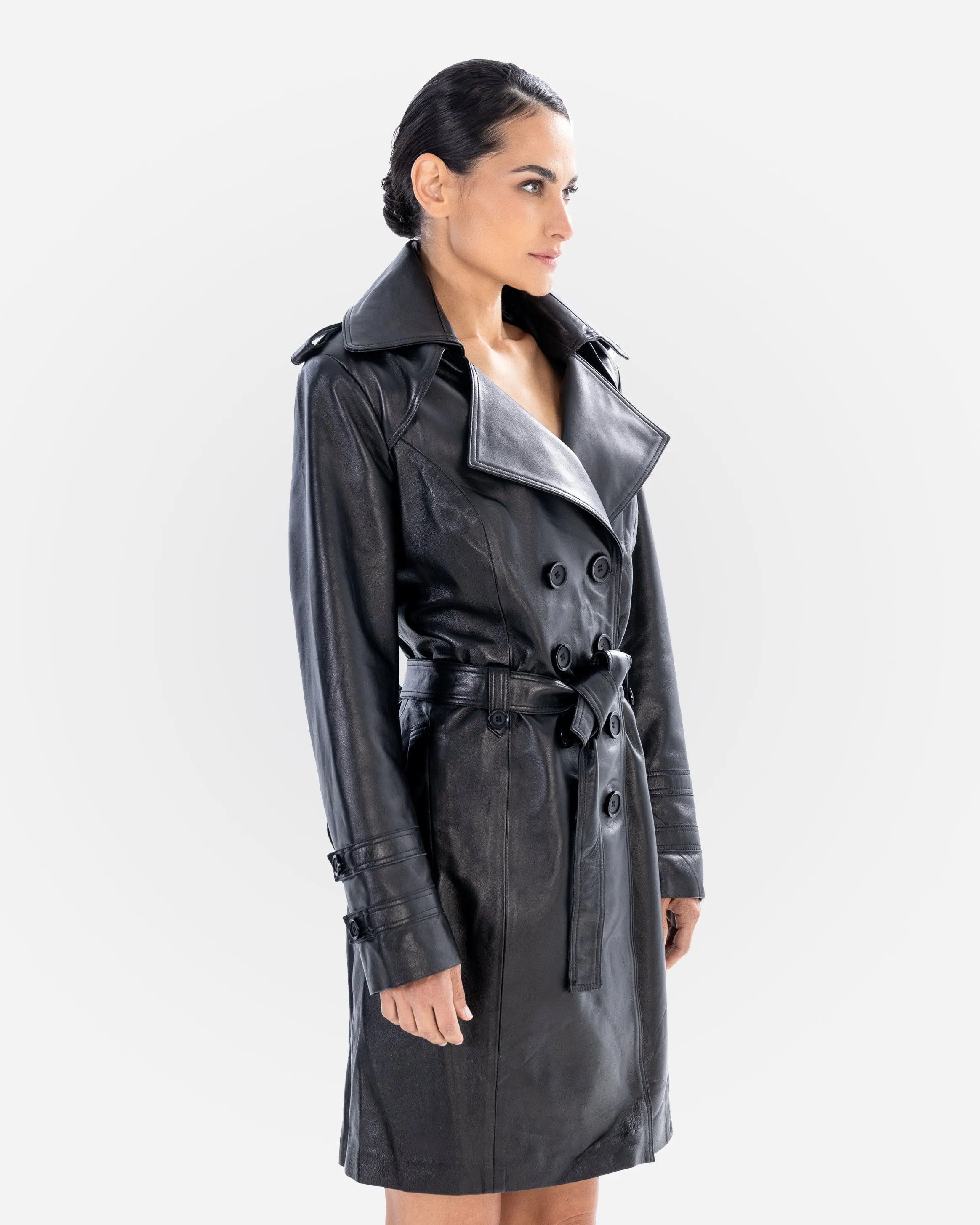 Lauren Leather Trench Coat