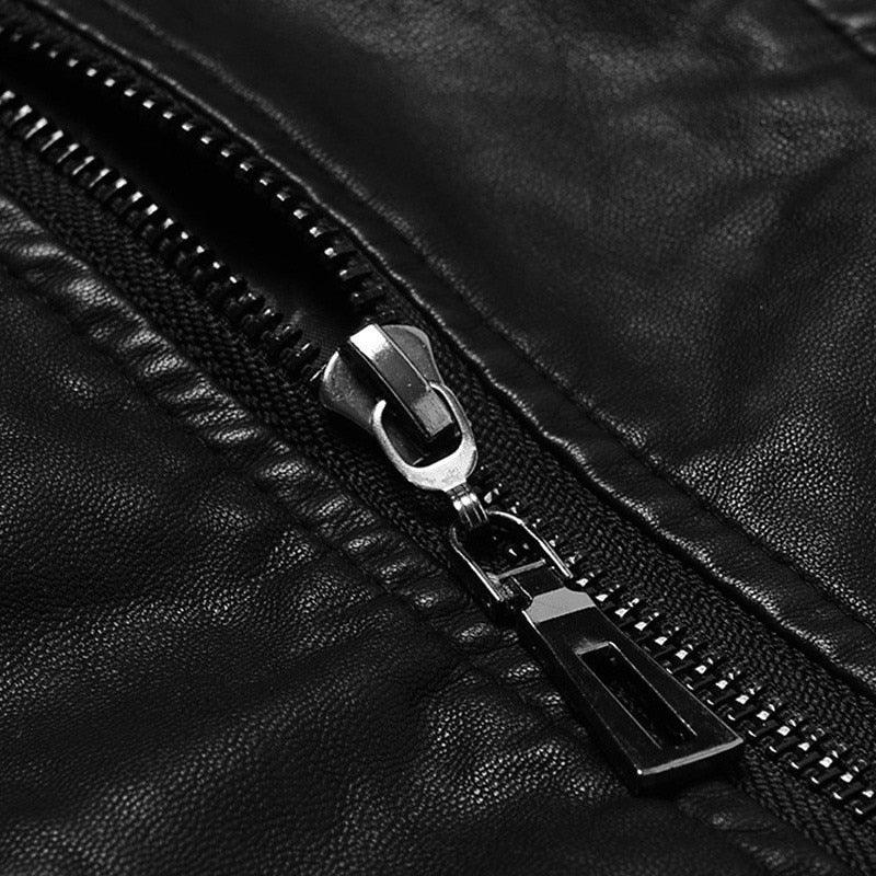 Leather Jacket Short Faux Leather Biker Jacket