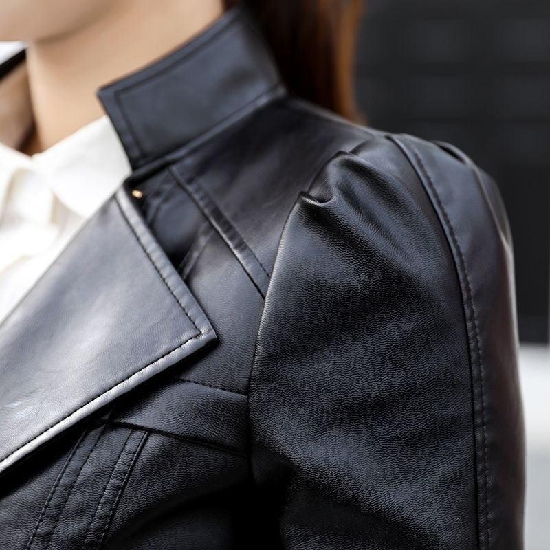 Leather Jacket Short Faux Leather Biker Jacket