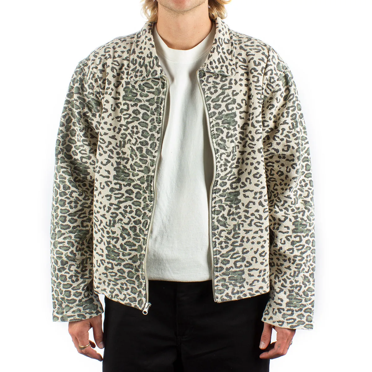 Leopard Mesh Zip Jacket