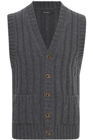 Matinique MAchunk Cardigan Vest in Dark Grey Melang