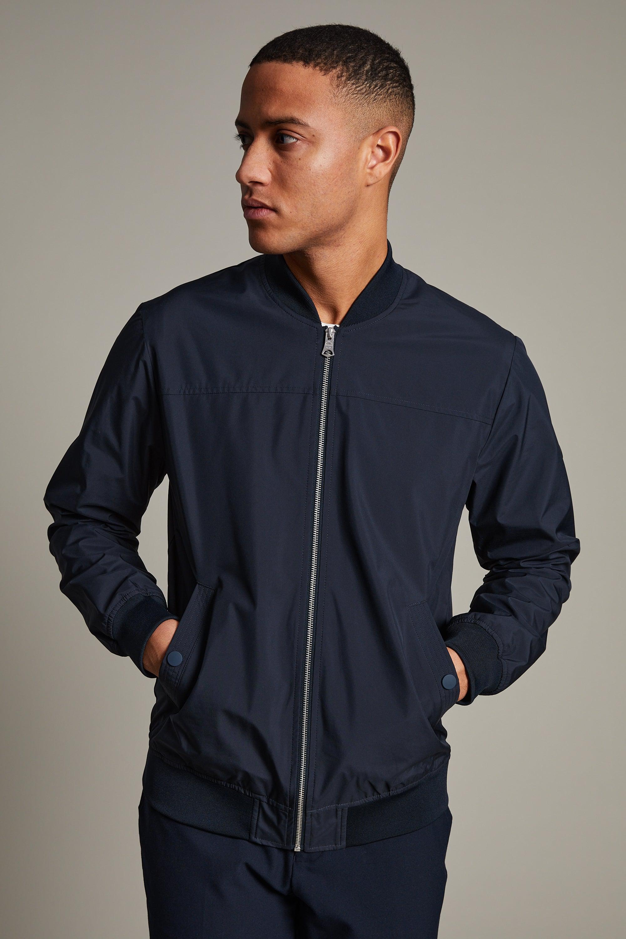 Matinique MaClay Woven Synthetic Winter Bomber in Dark Navy