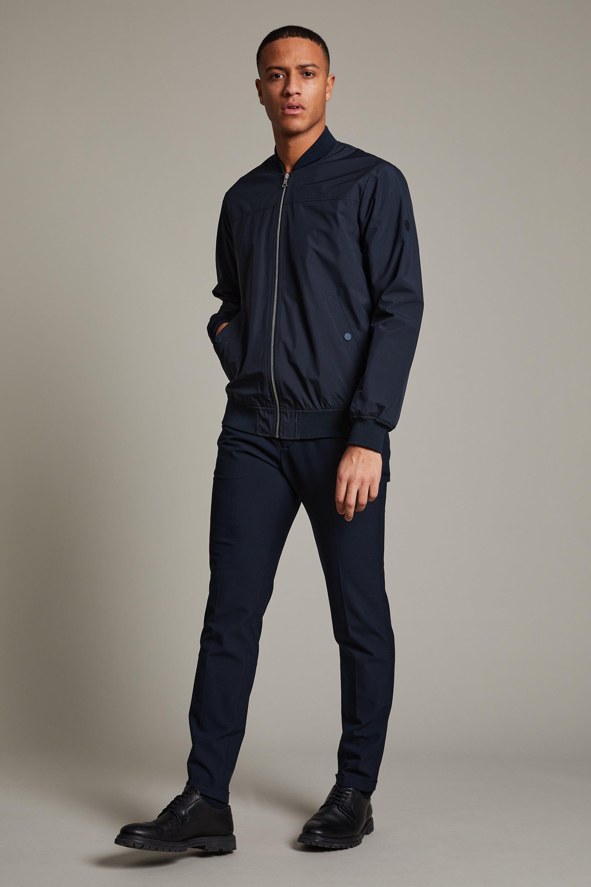 Matinique MaClay Woven Synthetic Winter Bomber in Dark Navy