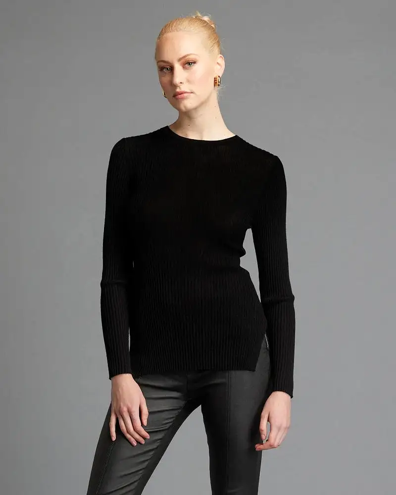 Merino Rib Knit Black