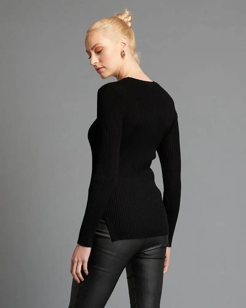 Merino Rib Knit Black