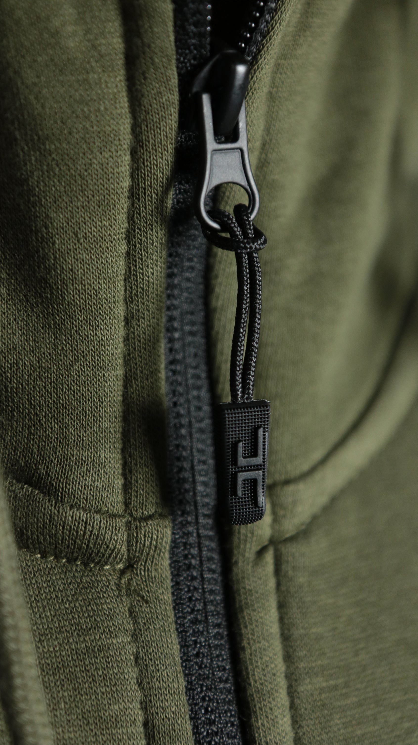 Military Green Tech Fleece Zip Up Hoodie | Olive Green Hoodie