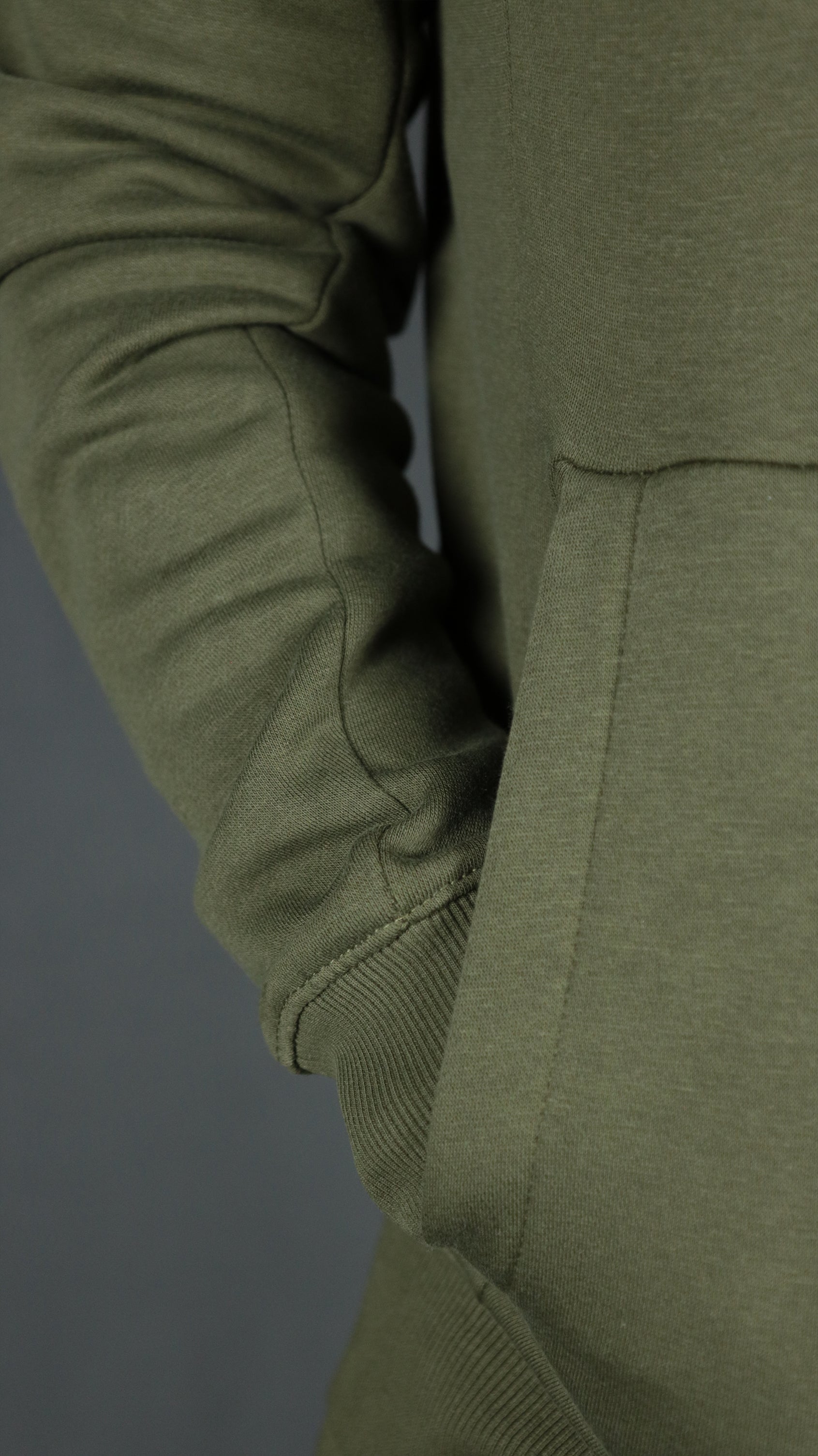 Military Green Tech Fleece Zip Up Hoodie | Olive Green Hoodie